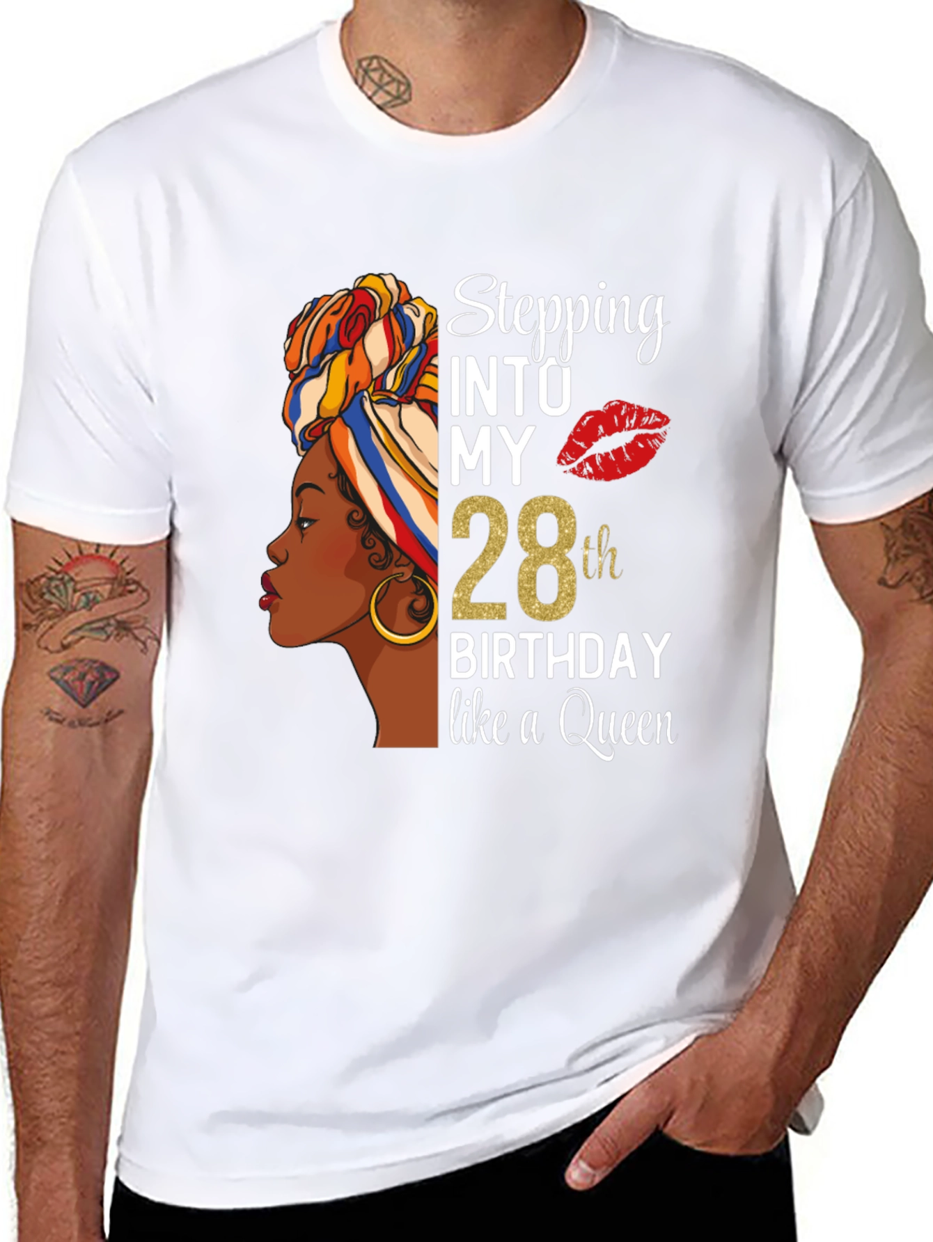 Stepping Into My 28th Birthday Queen T-Shirt