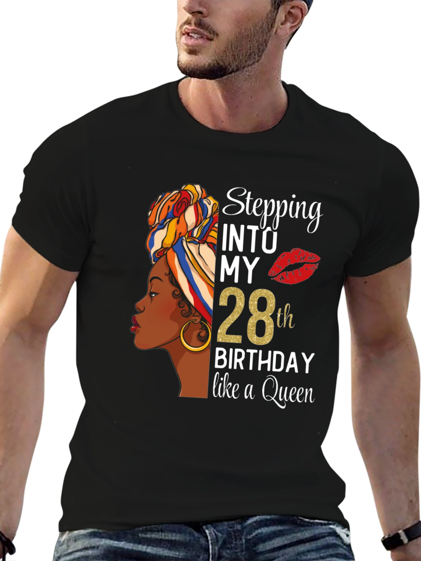 Stepping Into My 28th Birthday Queen T-Shirt
