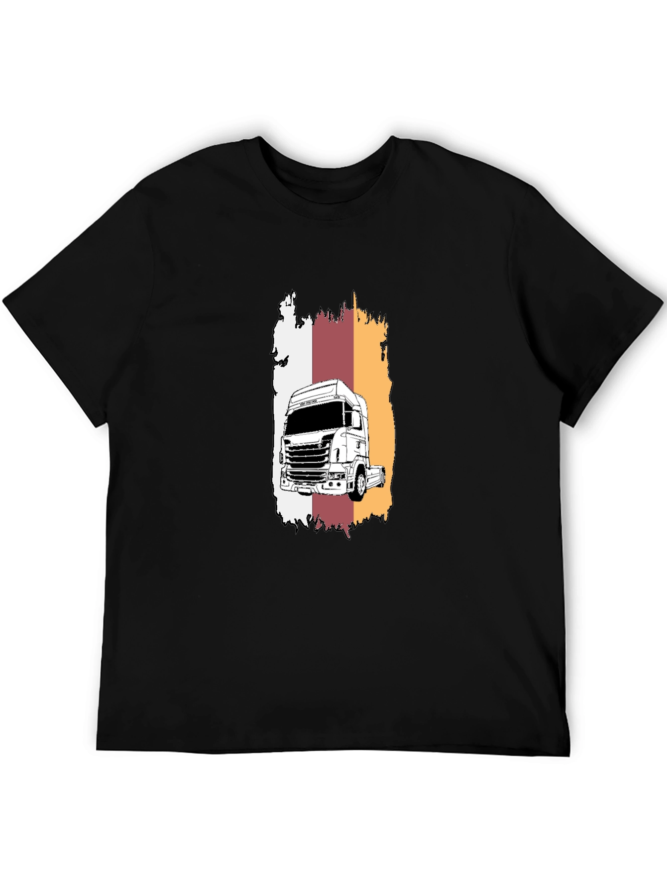 Truck Graphic T-Shirt - Cool Design Black Tee