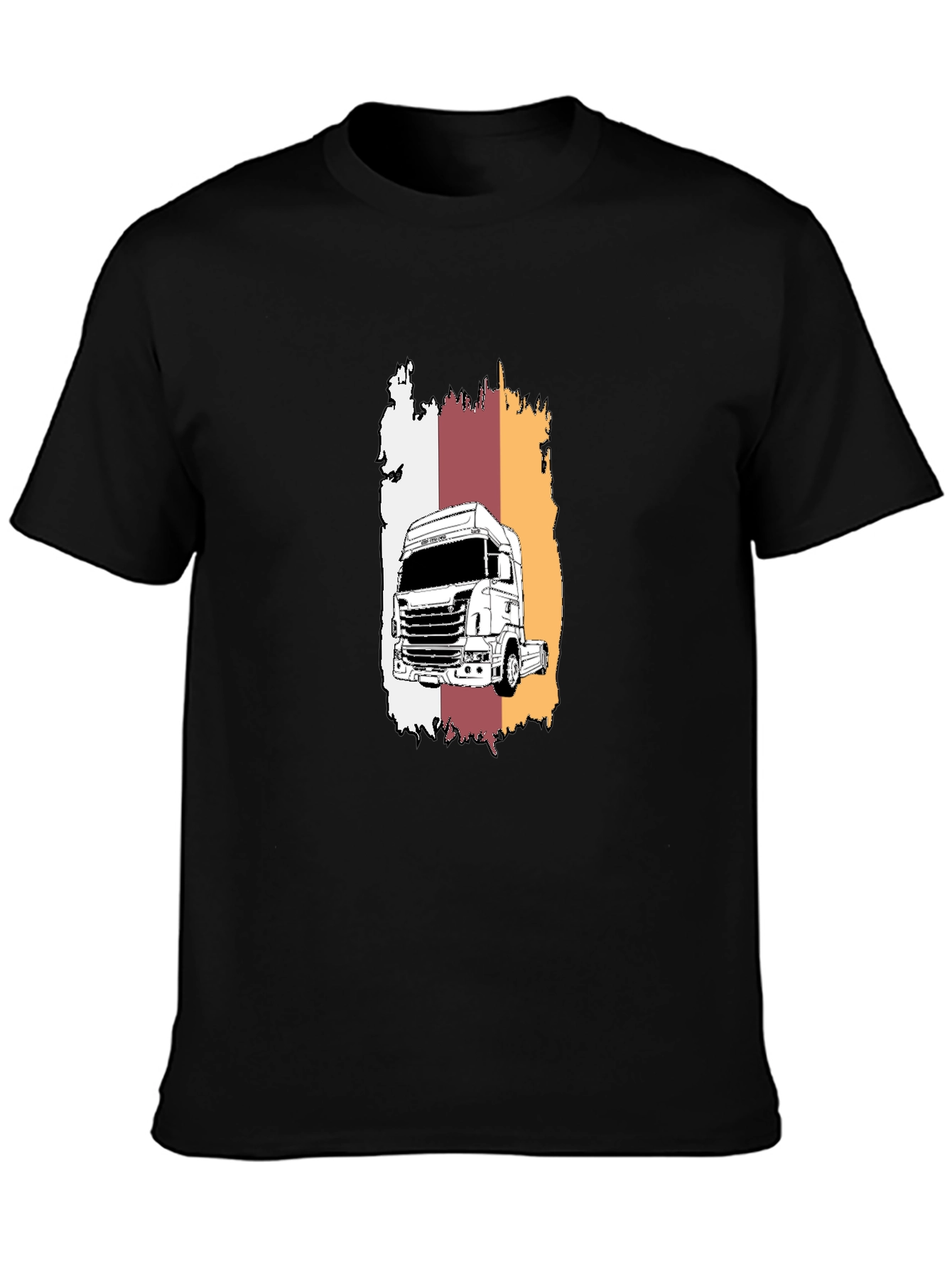 Truck Graphic T-Shirt - Cool Design Black Tee