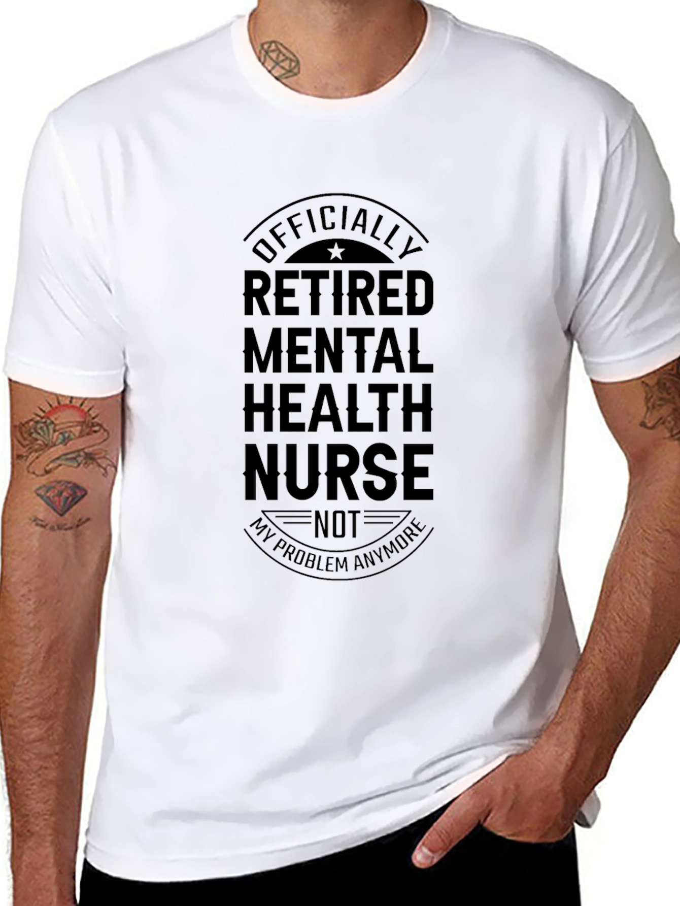 Retired Mental Health Nurse Black T-Shirt