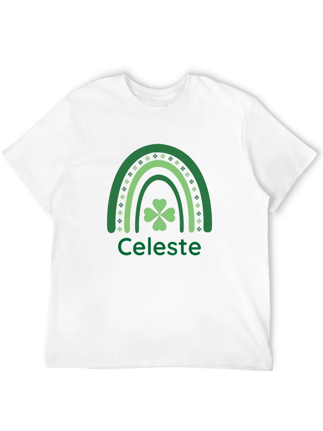 Celeste St. Patricks Day Shamrock Rainbow T-Shirt