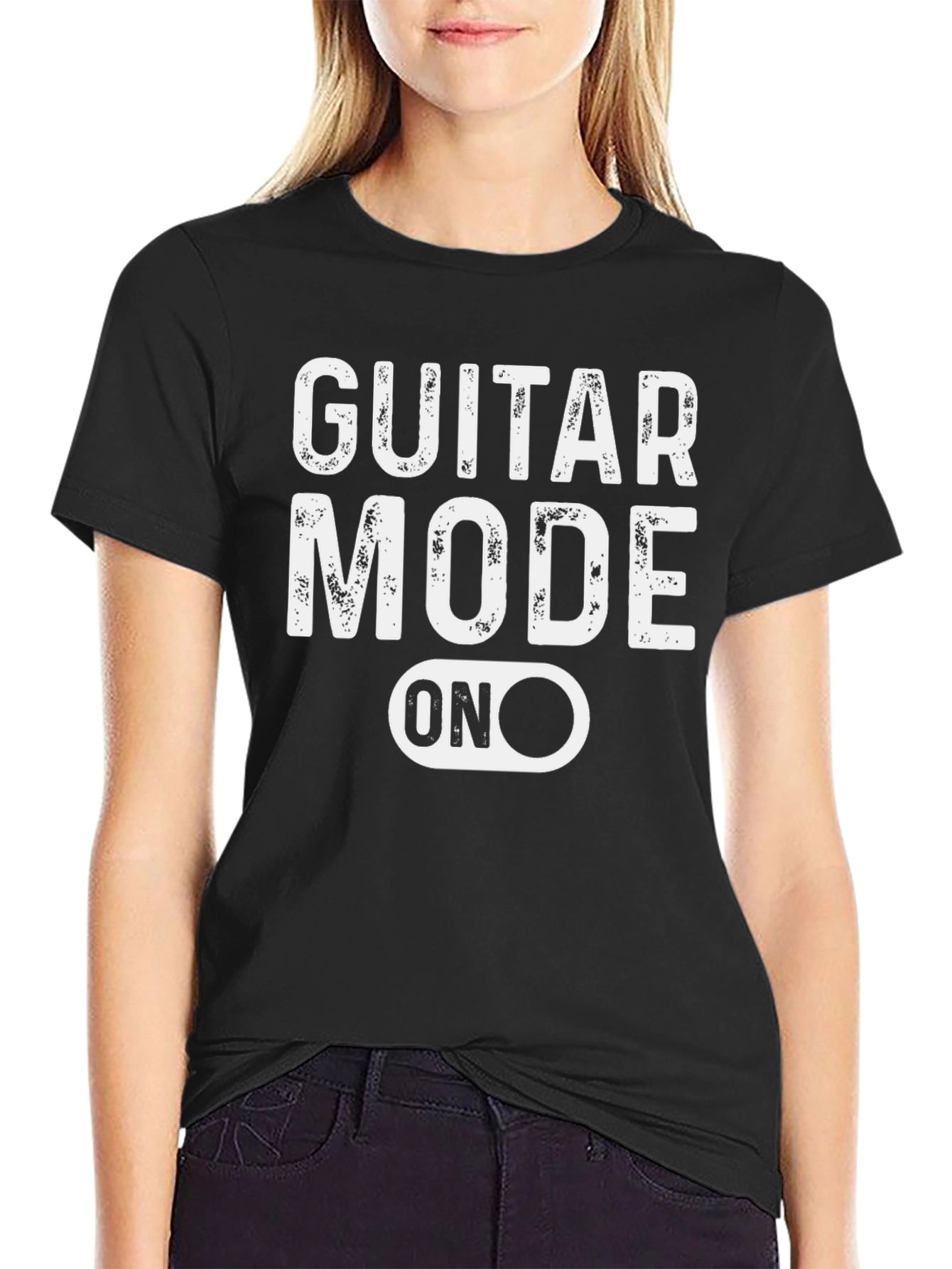 Guitar Mode On Black Graphic Tee