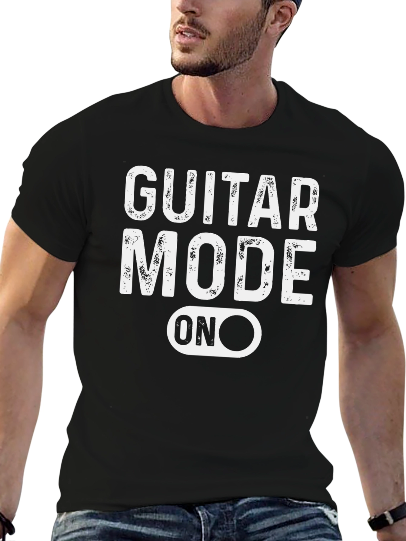 Guitar Mode On Black Graphic Tee