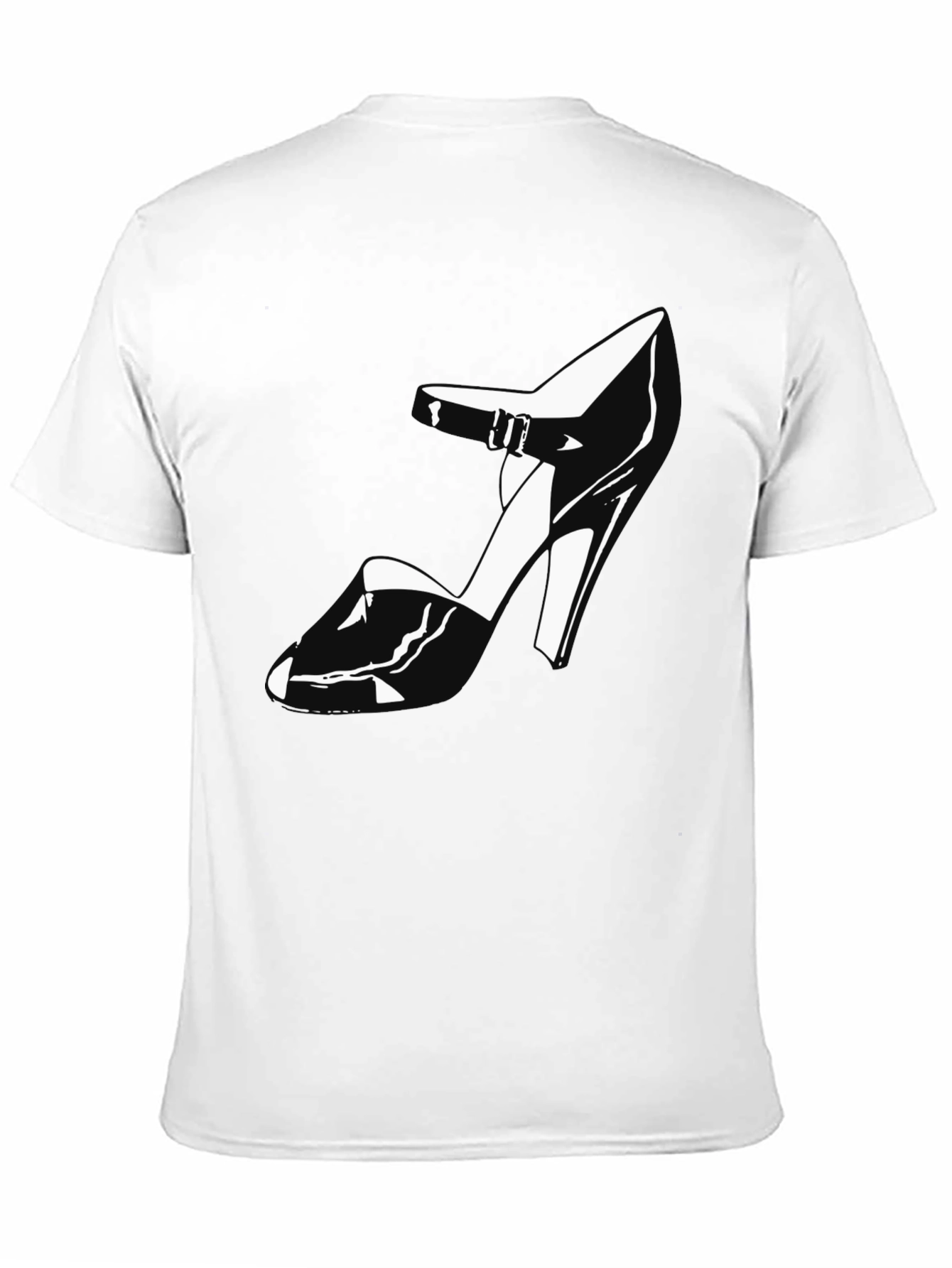 Black T-Shirt with High Heel Shoe Graphic