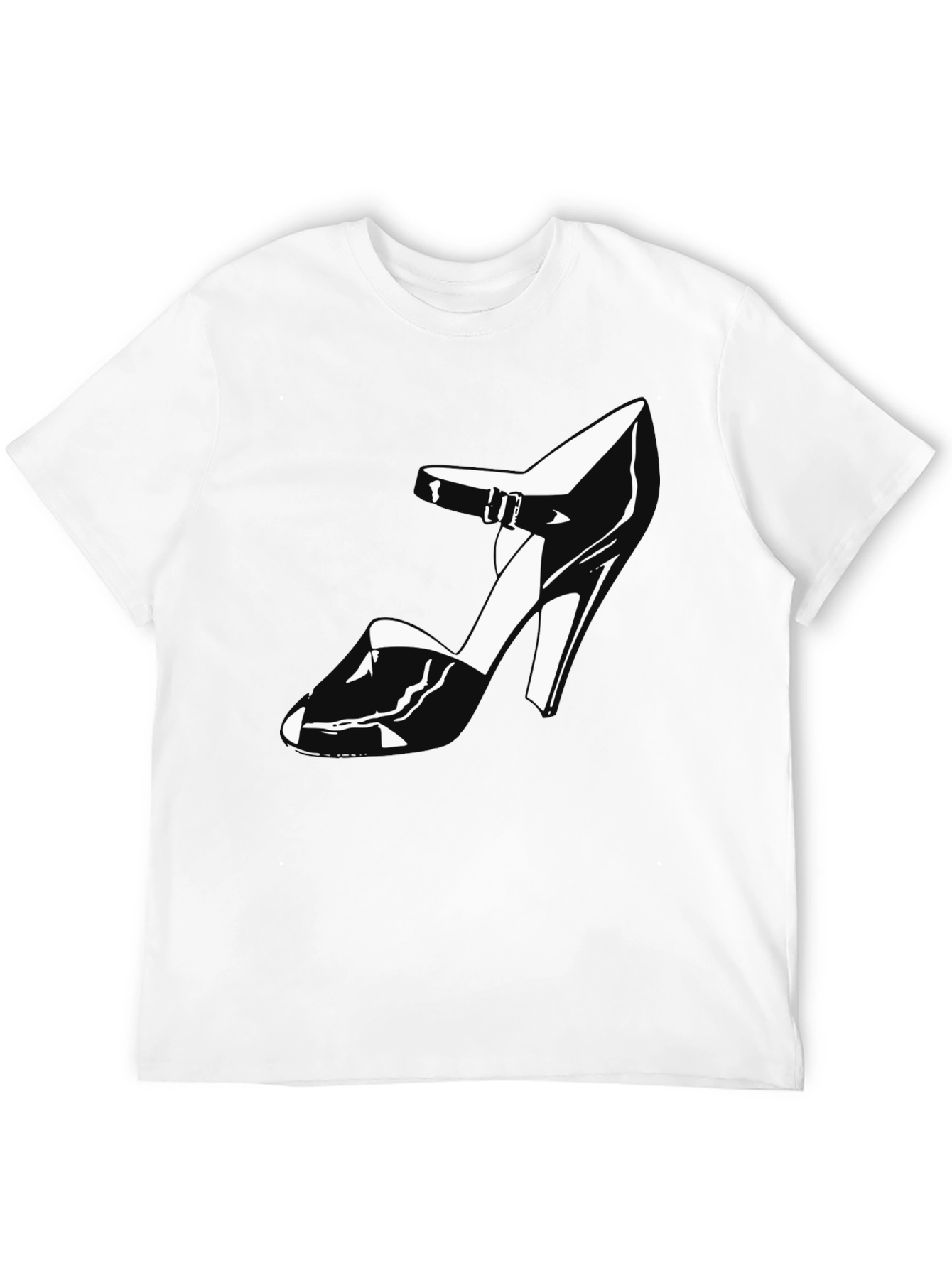 Black T-Shirt with High Heel Shoe Graphic