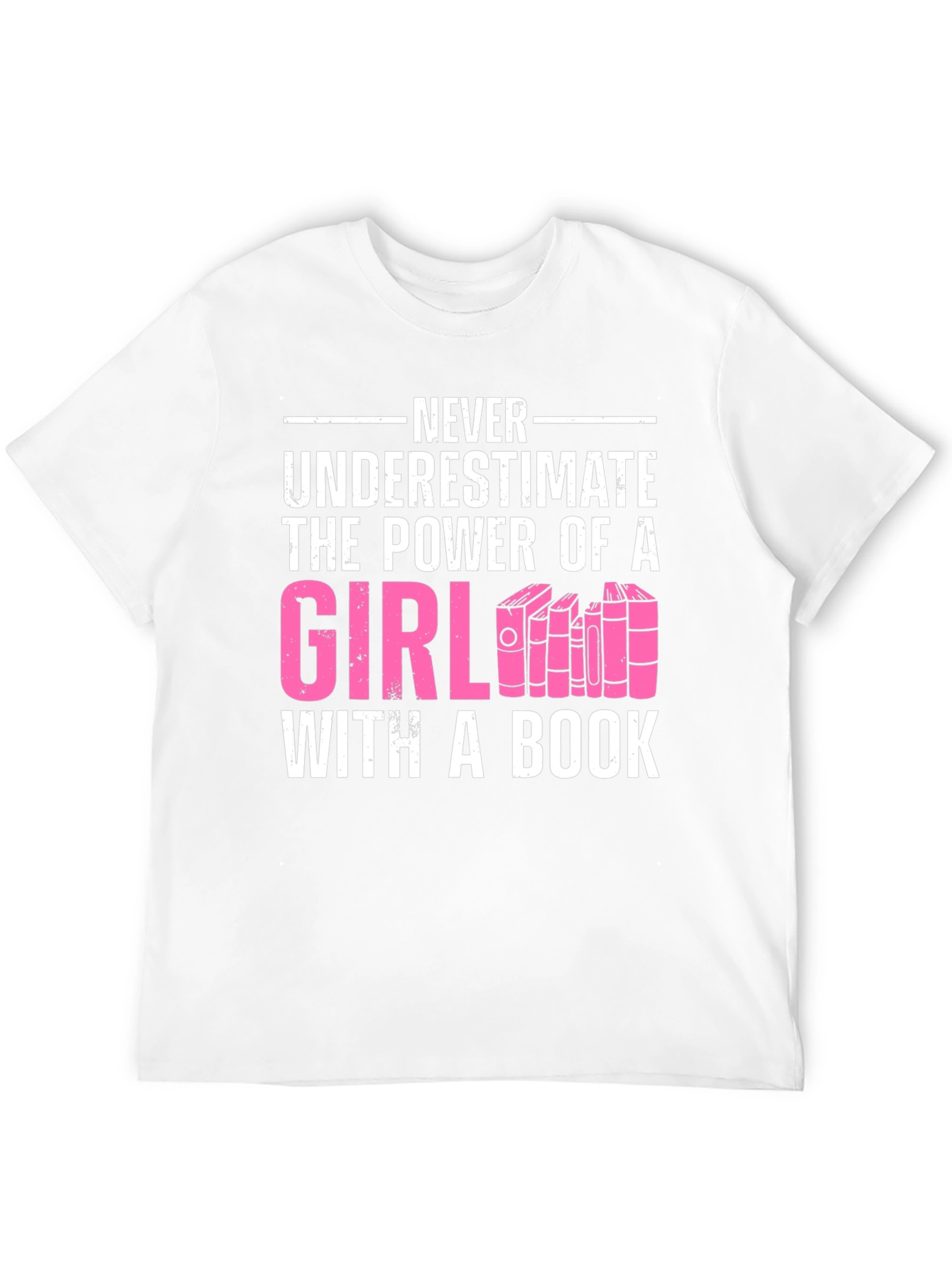 Never Underestimate Girl with a Book T-Shirt