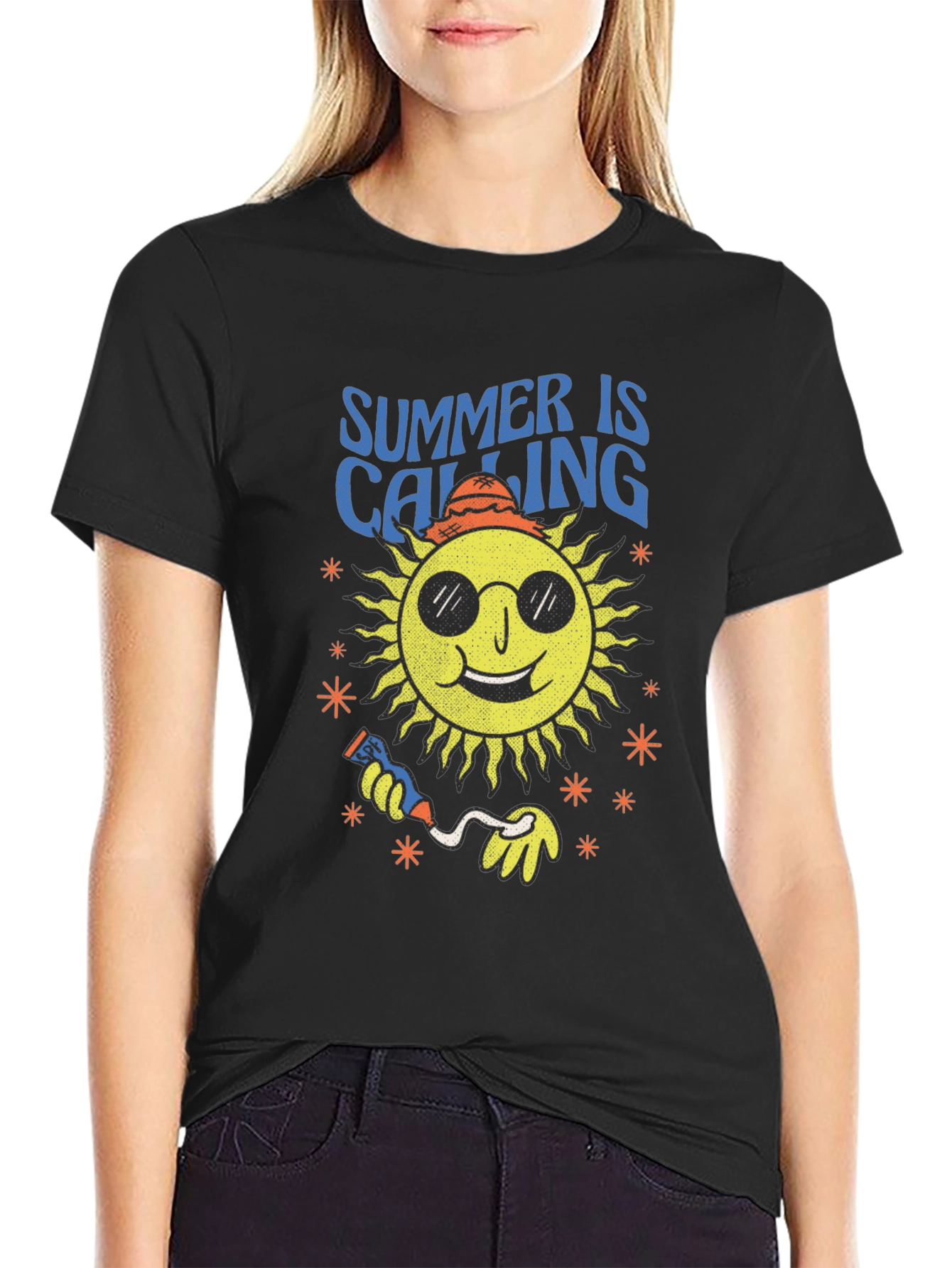 Summer Is Calling Black T-Shirt