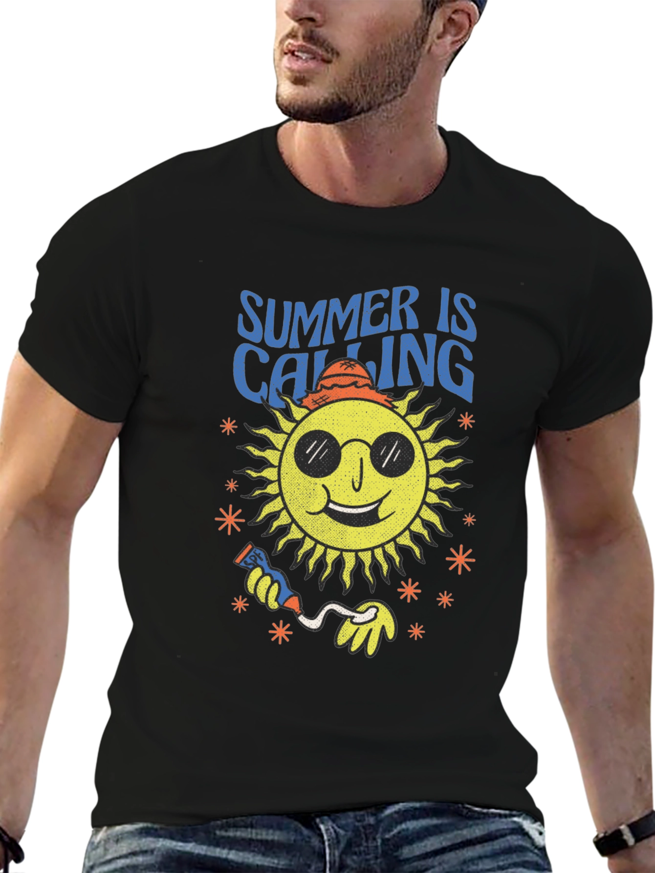 Summer Is Calling Black T-Shirt