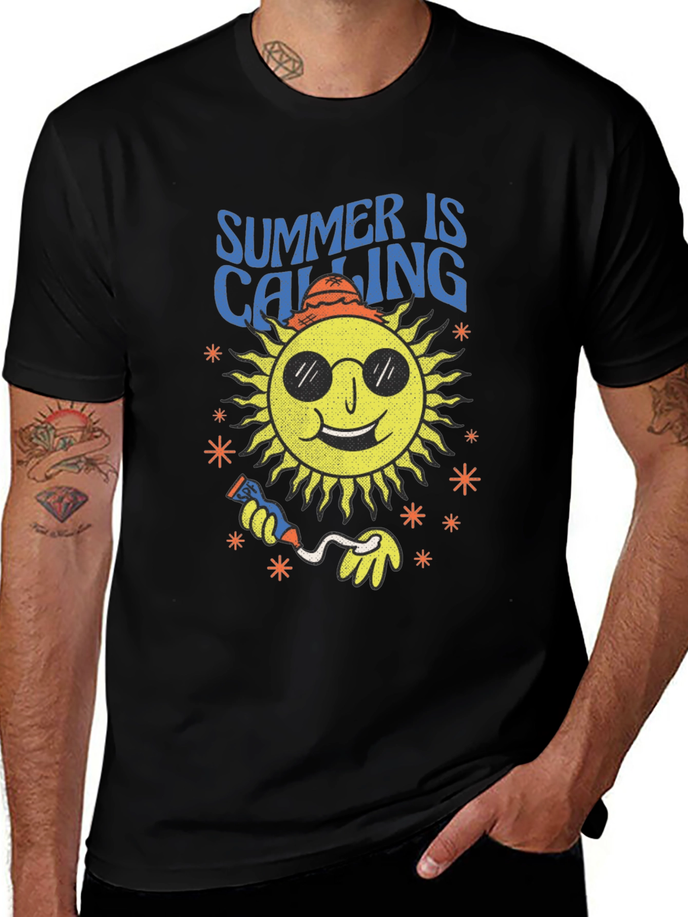 Summer Is Calling Black T-Shirt