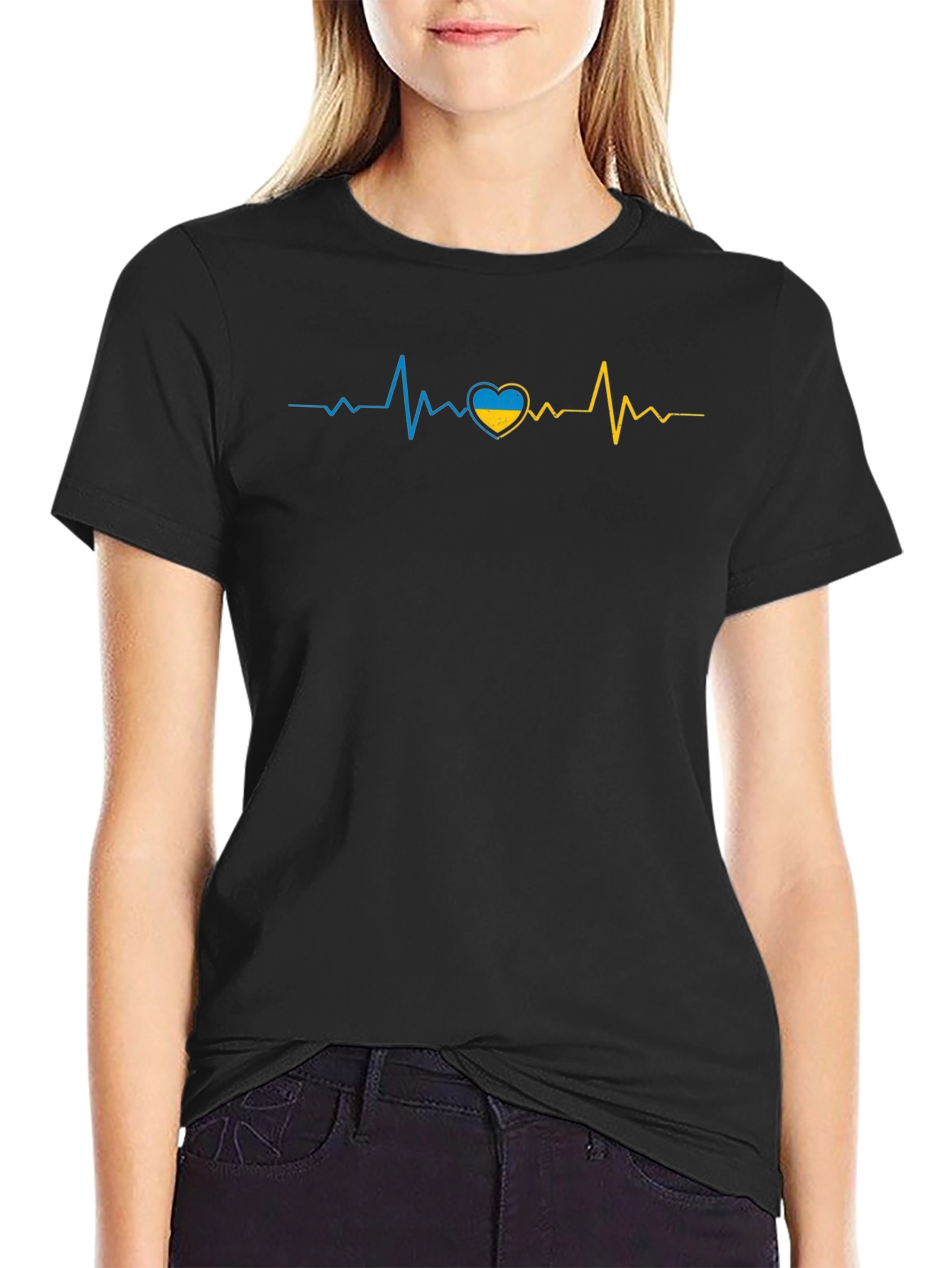 Ukraine Heartbeat T-Shirt - Support Ukraine