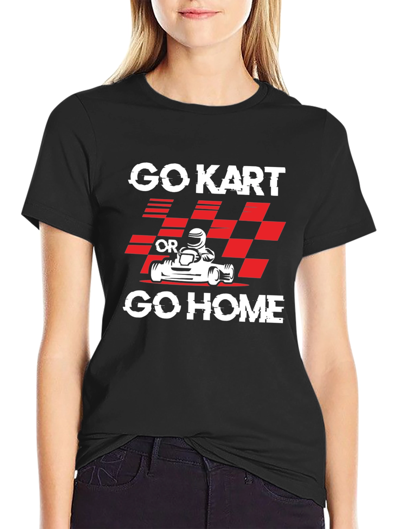 Go Kart or Go Home Black Graphic Tee