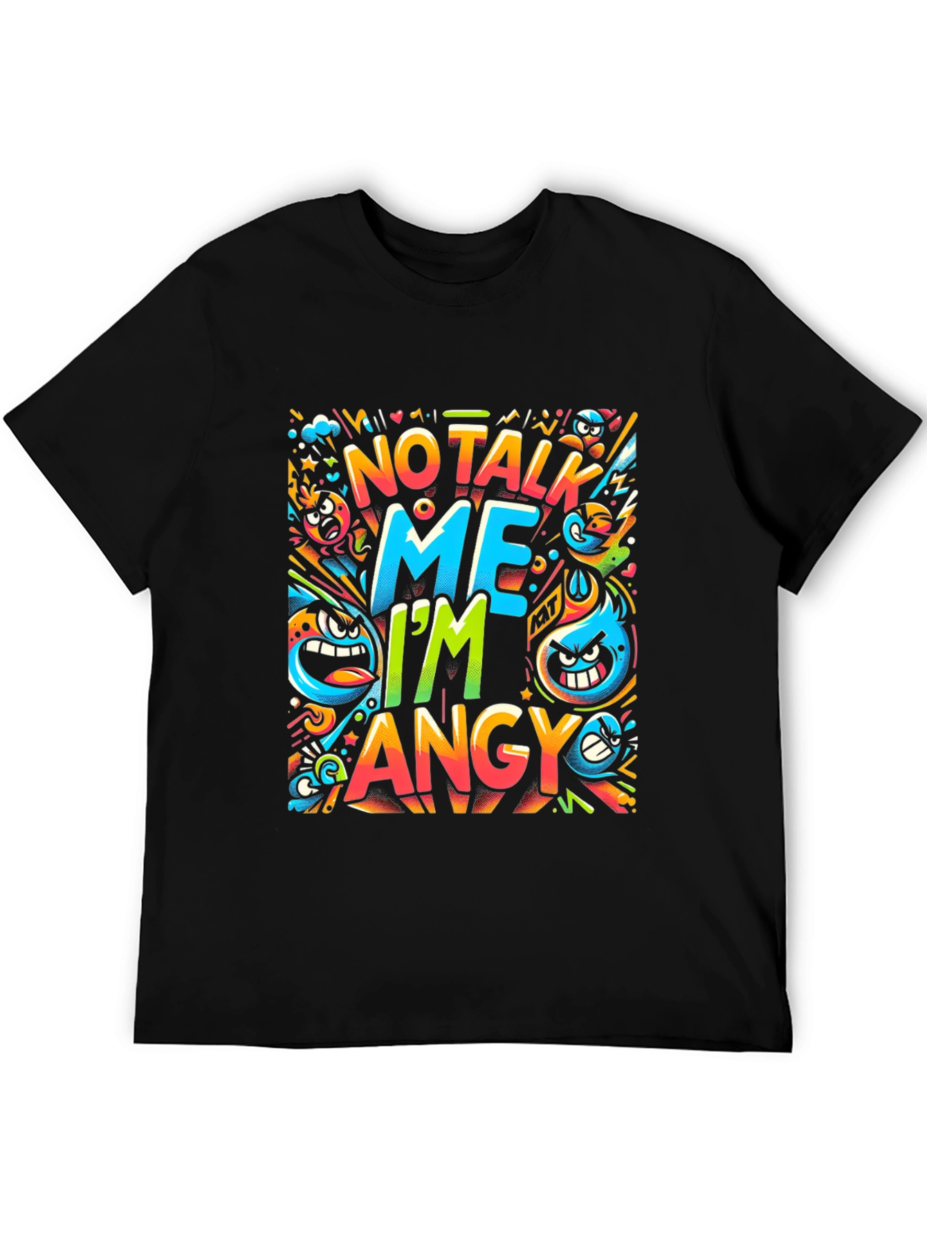 Angry Cartoon Graphic Print T-Shirt
