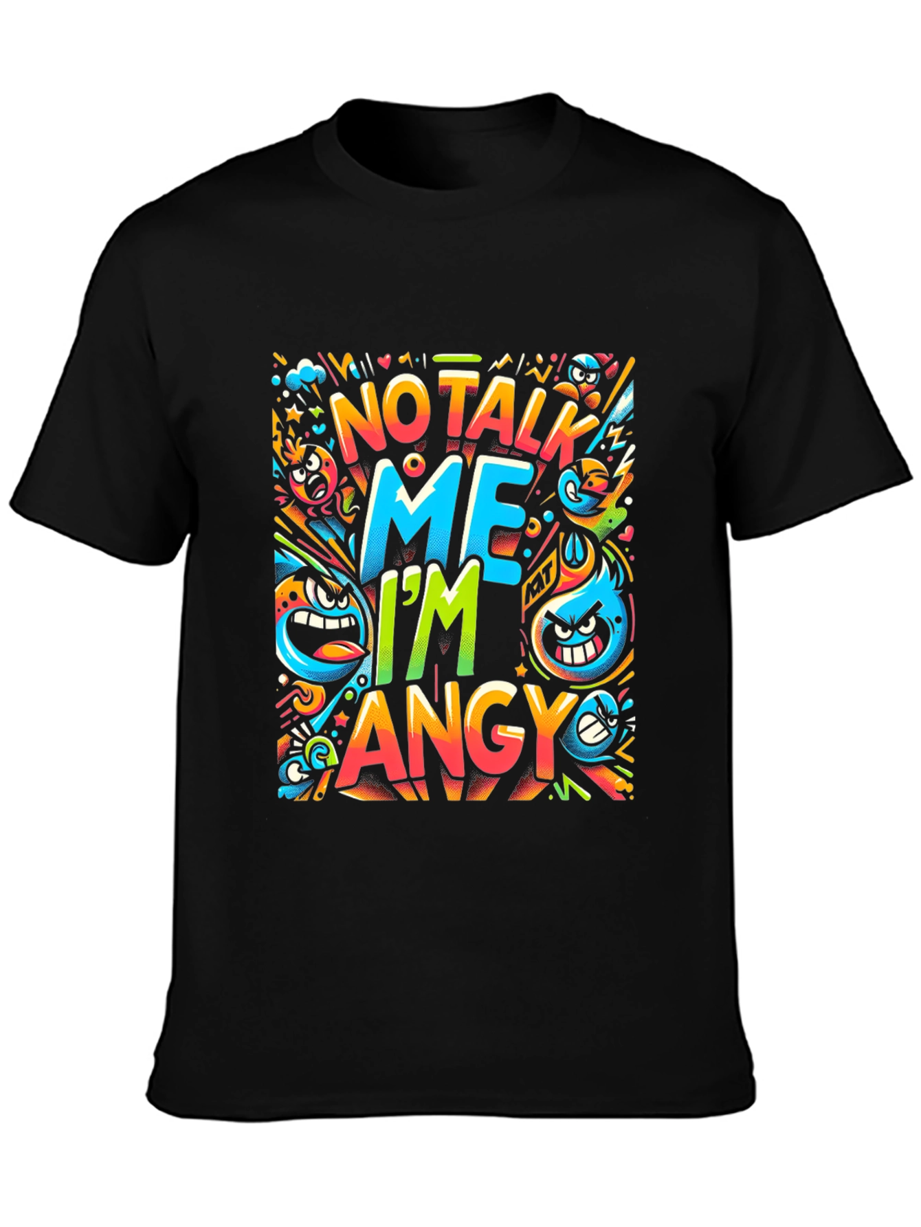 Angry Cartoon Graphic Print T-Shirt