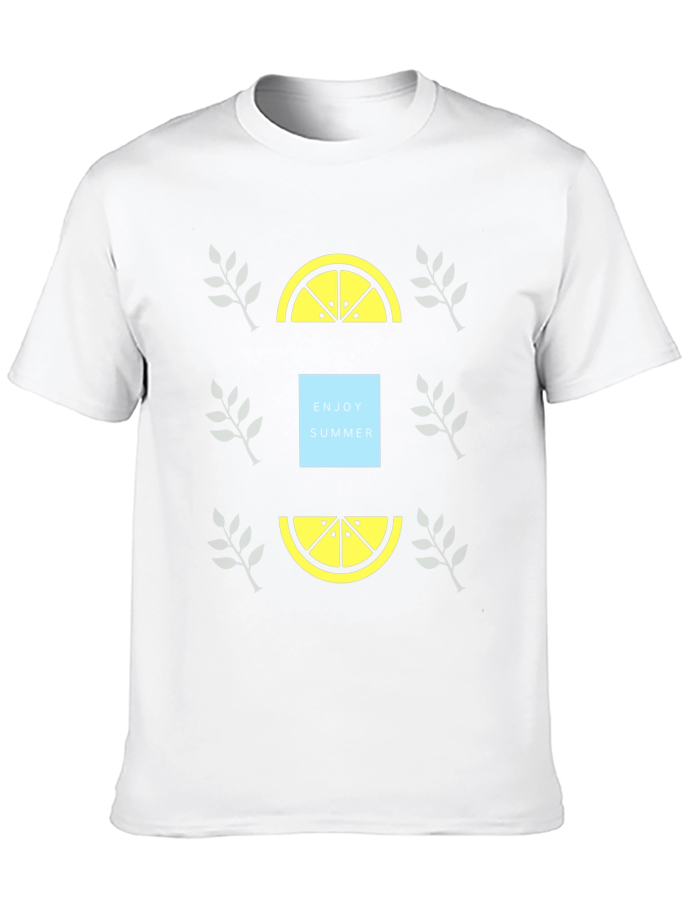Enjoy Summer Black T-Shirt with Lemon Graphic