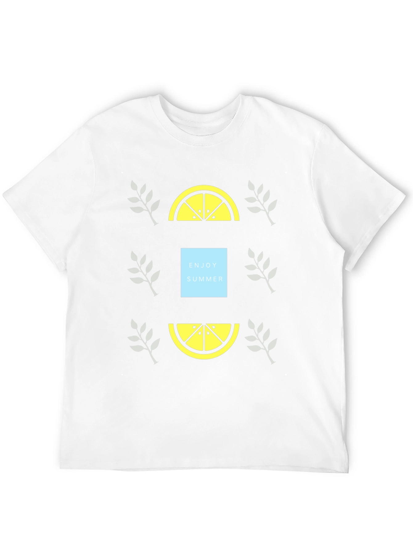 Enjoy Summer Black T-Shirt with Lemon Graphic