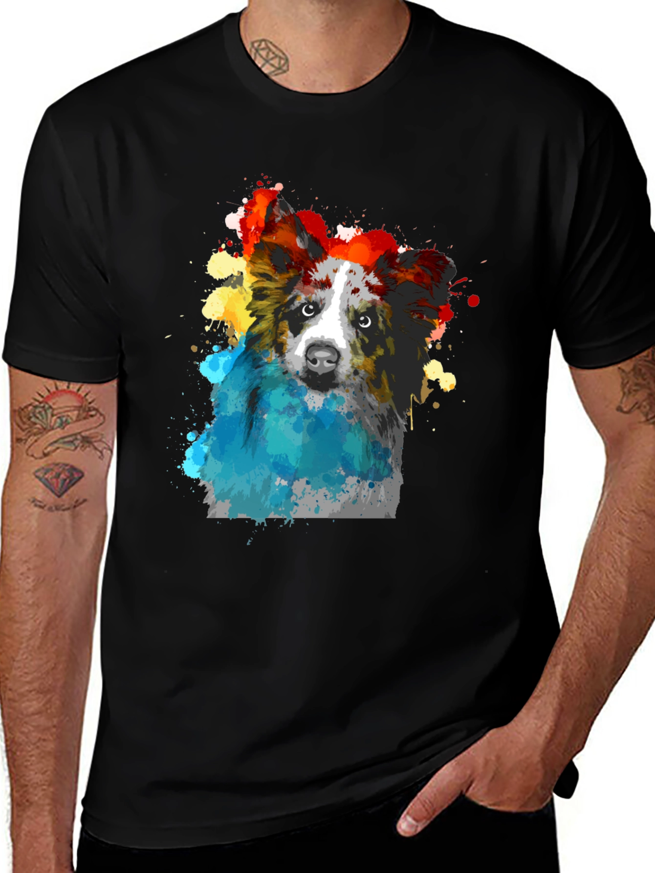 Watercolor Dog Graphic T-Shirt