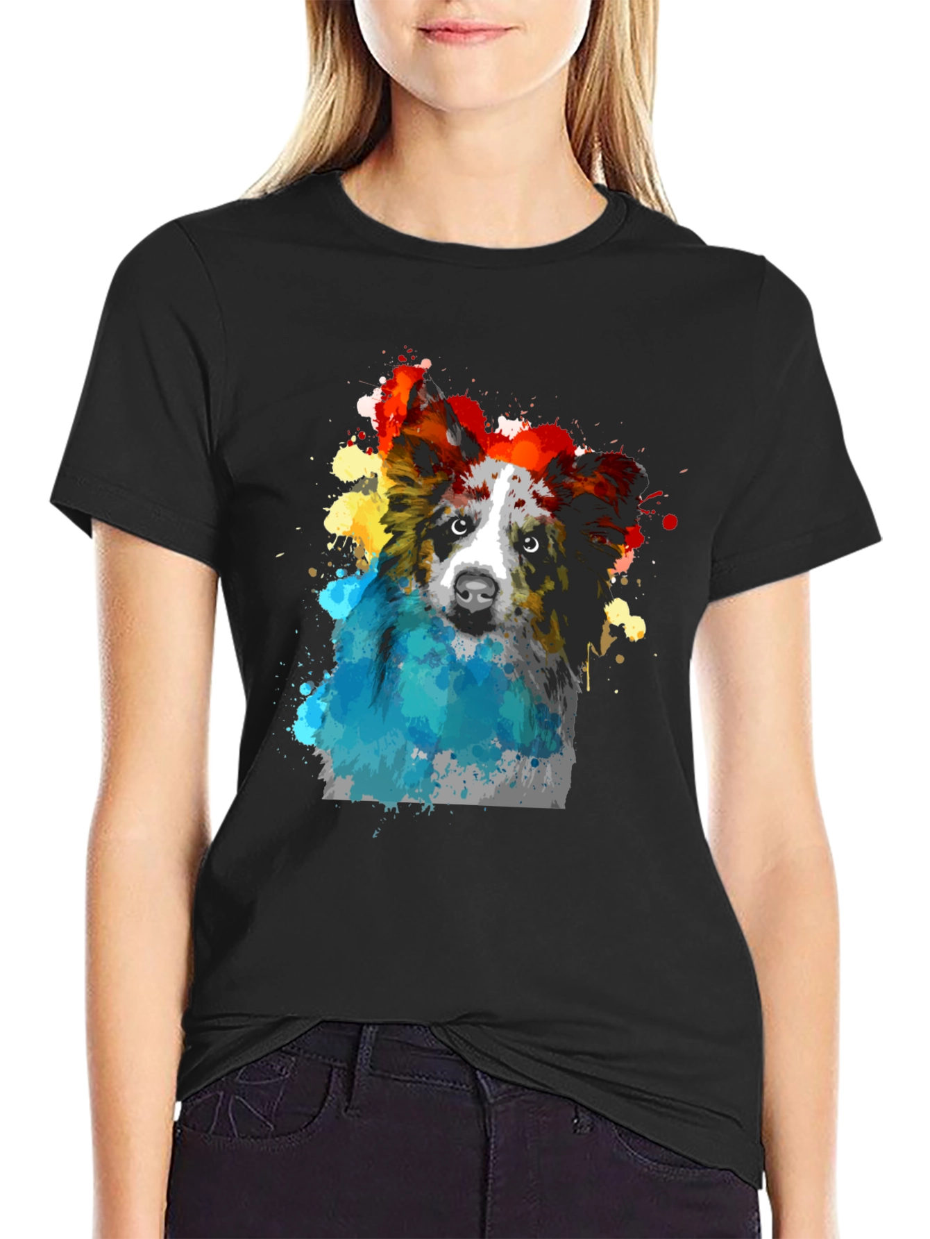 Watercolor Dog Graphic T-Shirt