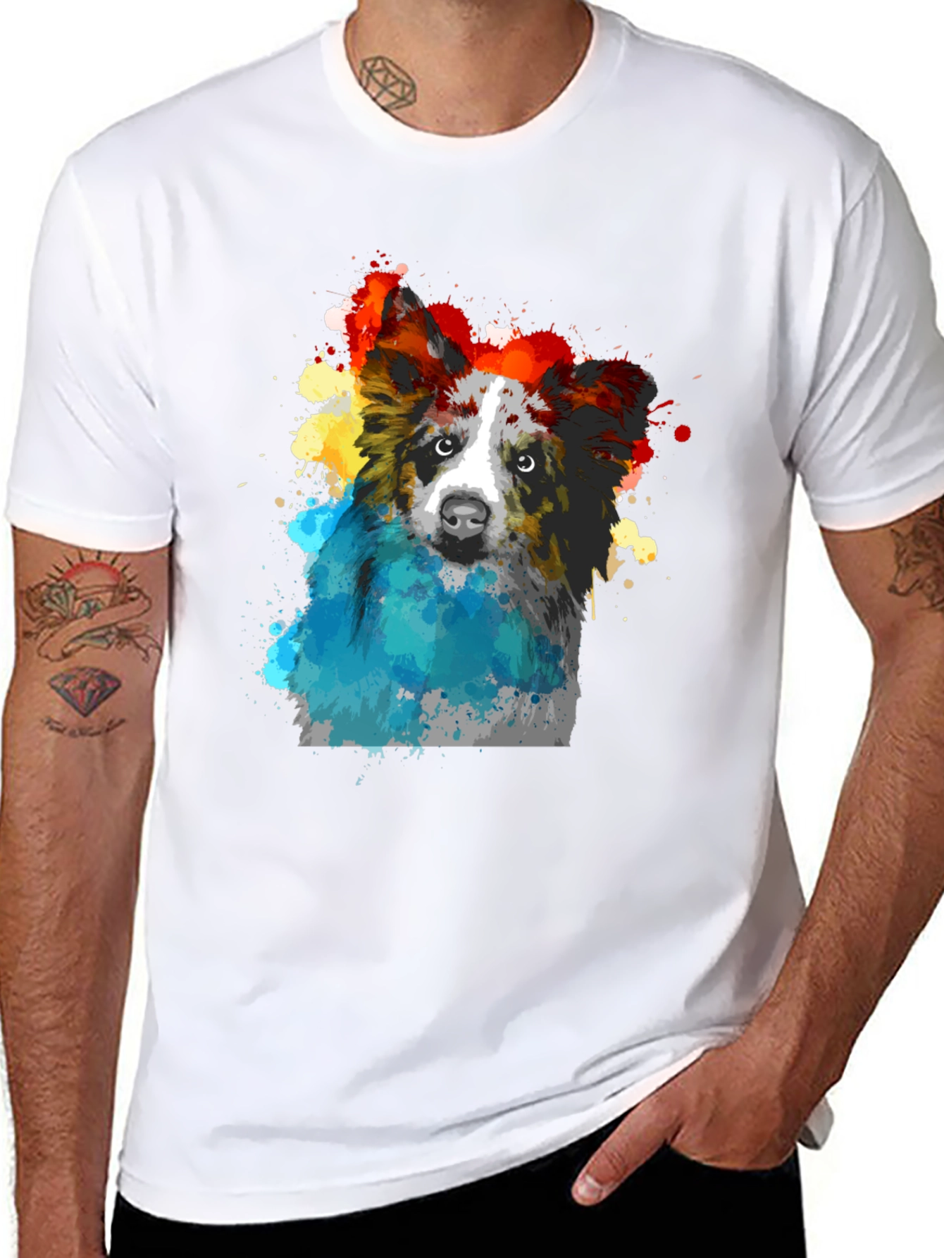 Watercolor Dog Graphic T-Shirt