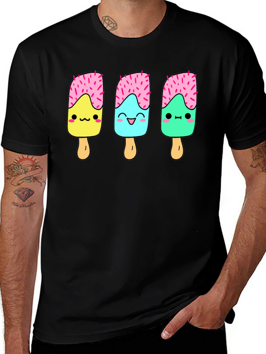 Cute Popsicle Graphic Tee - Black Unisex T-Shirt