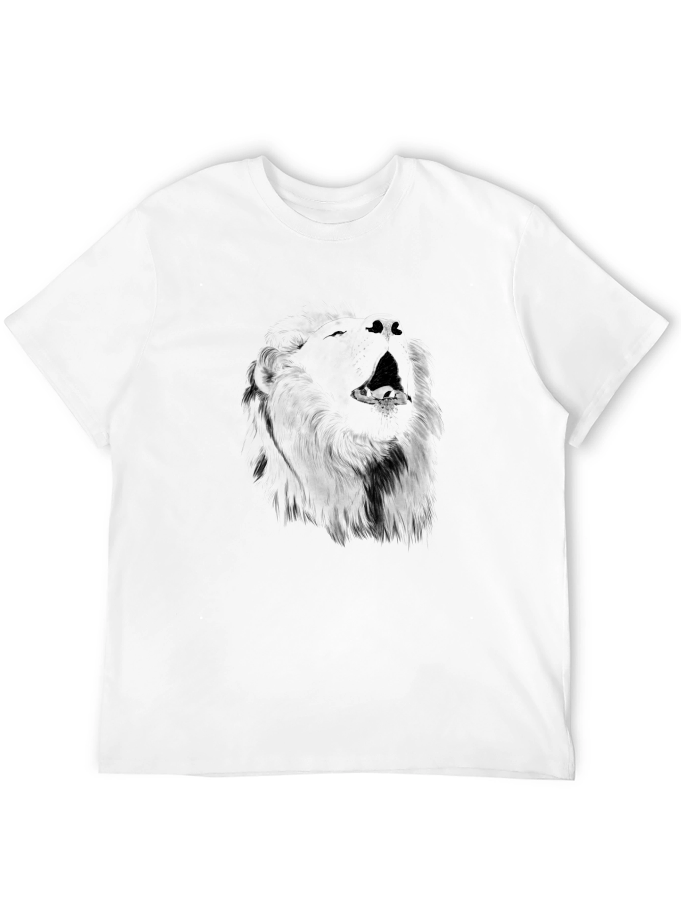 Mens Black T-Shirt with Wolf Graphic