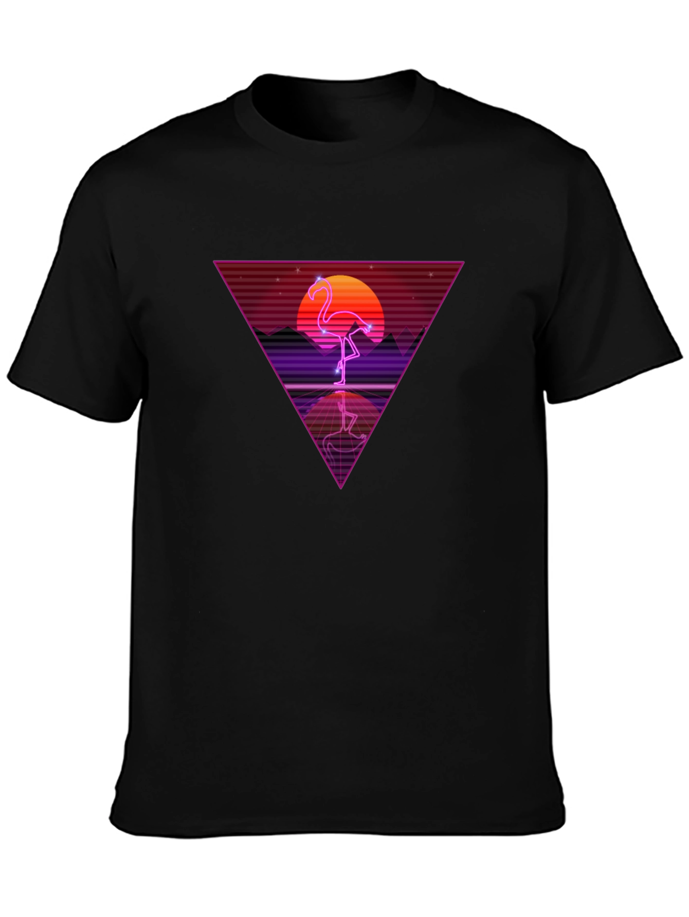 Retro Flamingo Triangle Graphic Tee