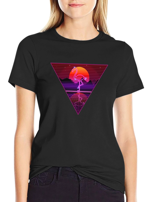 Retro Flamingo Triangle Graphic Tee