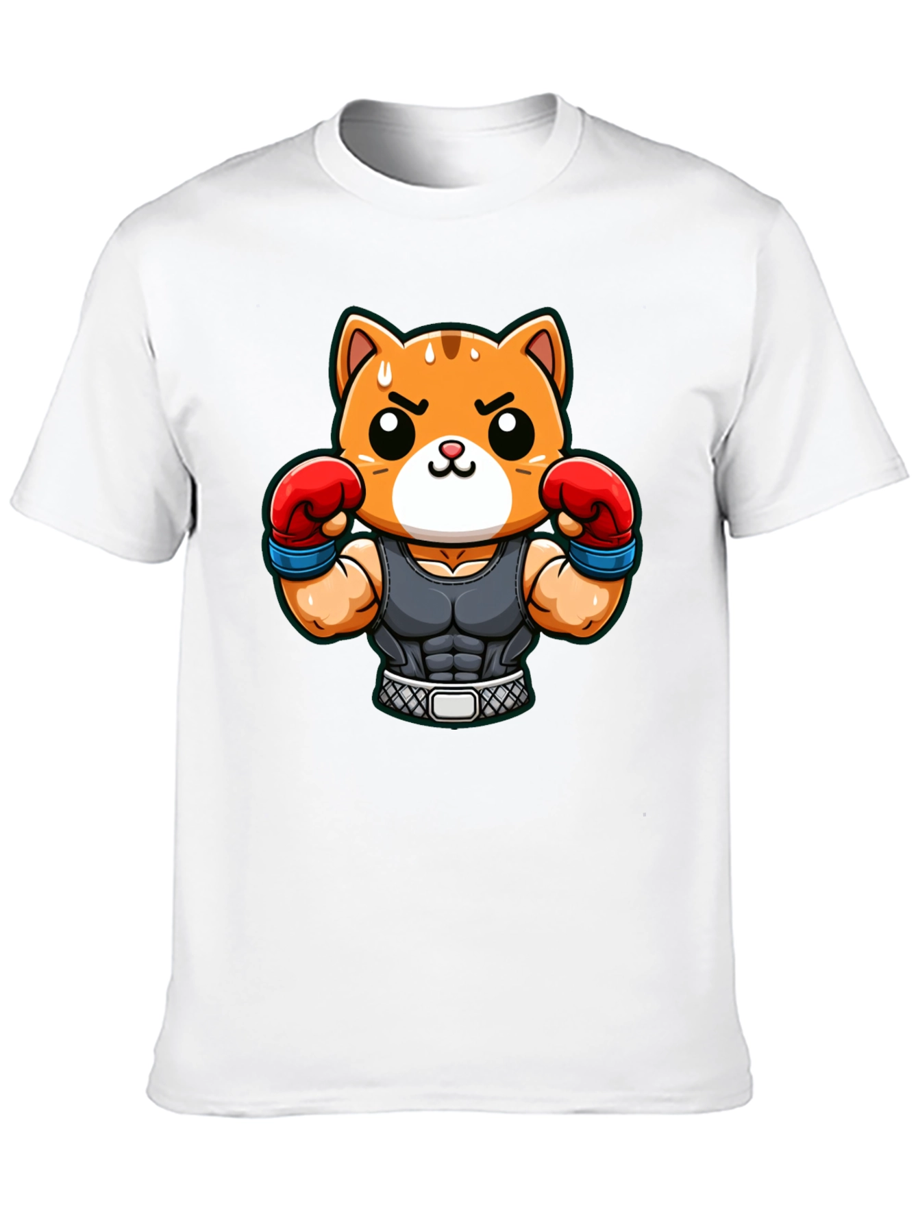 Funny Cartoon Cat Boxer T-Shirt