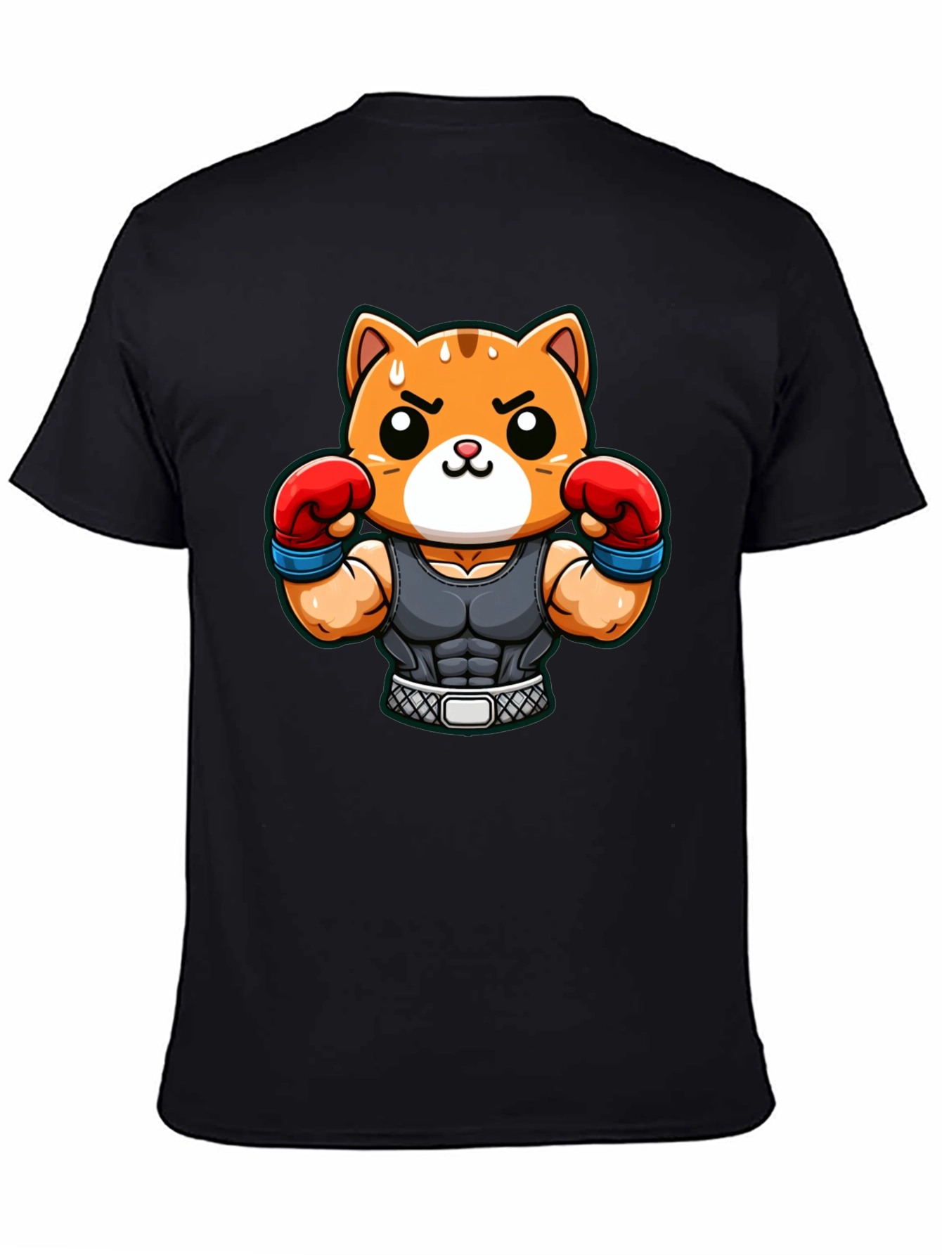 Funny Cartoon Cat Boxer T-Shirt