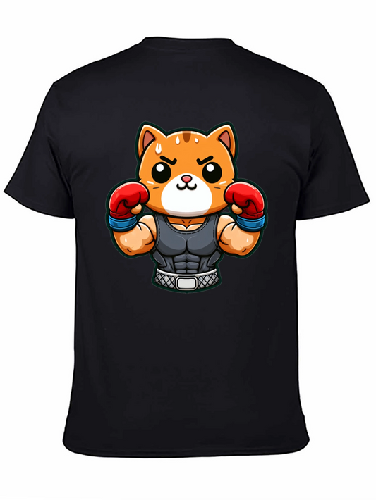 Funny Cartoon Cat Boxer T-Shirt
