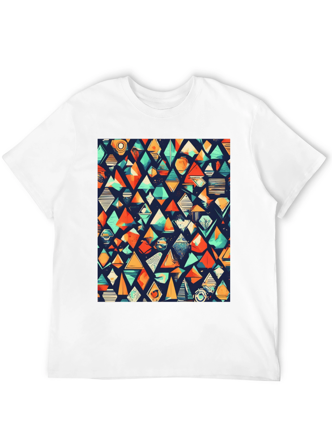 Geometric Pattern Black T-Shirt