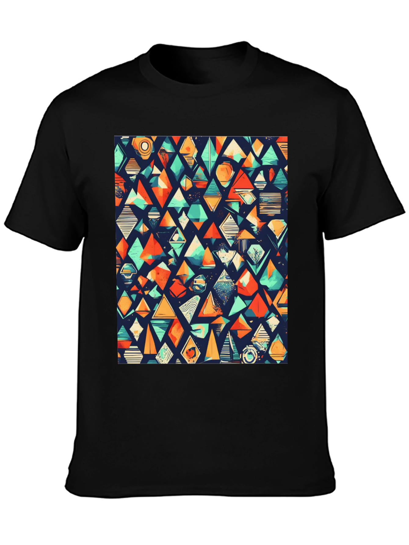 Geometric Pattern Black T-Shirt