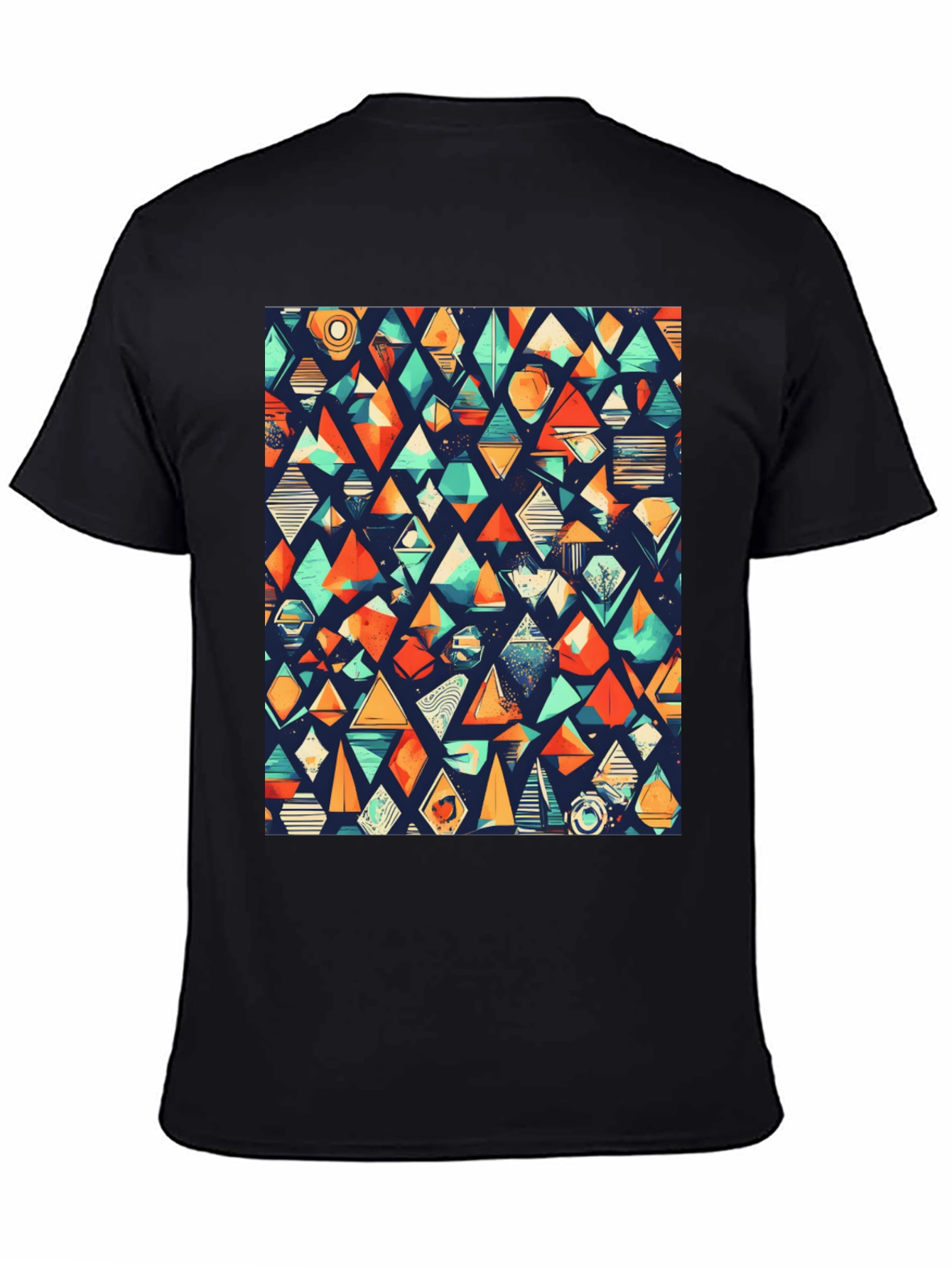 Geometric Pattern Black T-Shirt