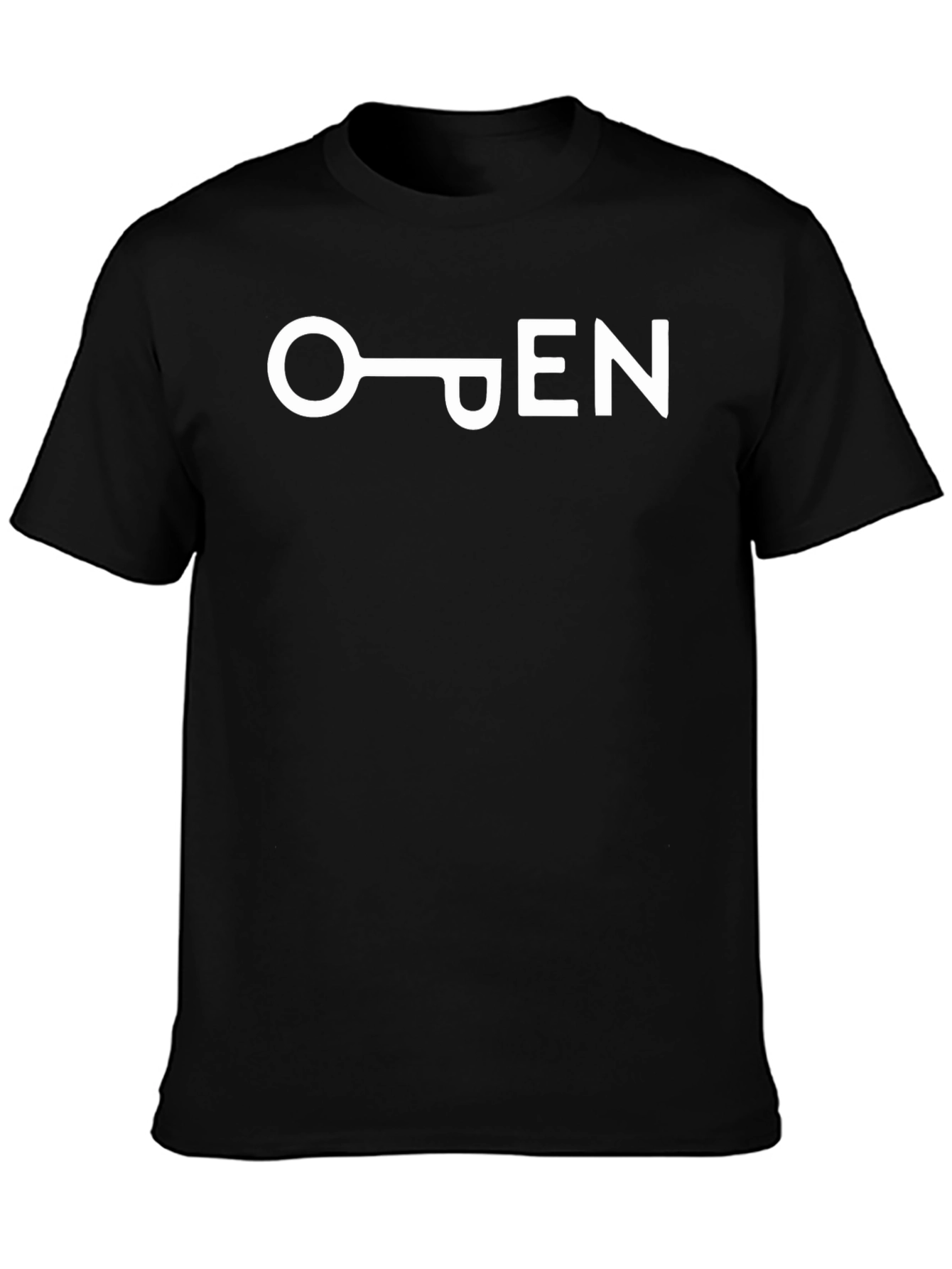 Open Key Graphic T-Shirt - Black Cotton Tee