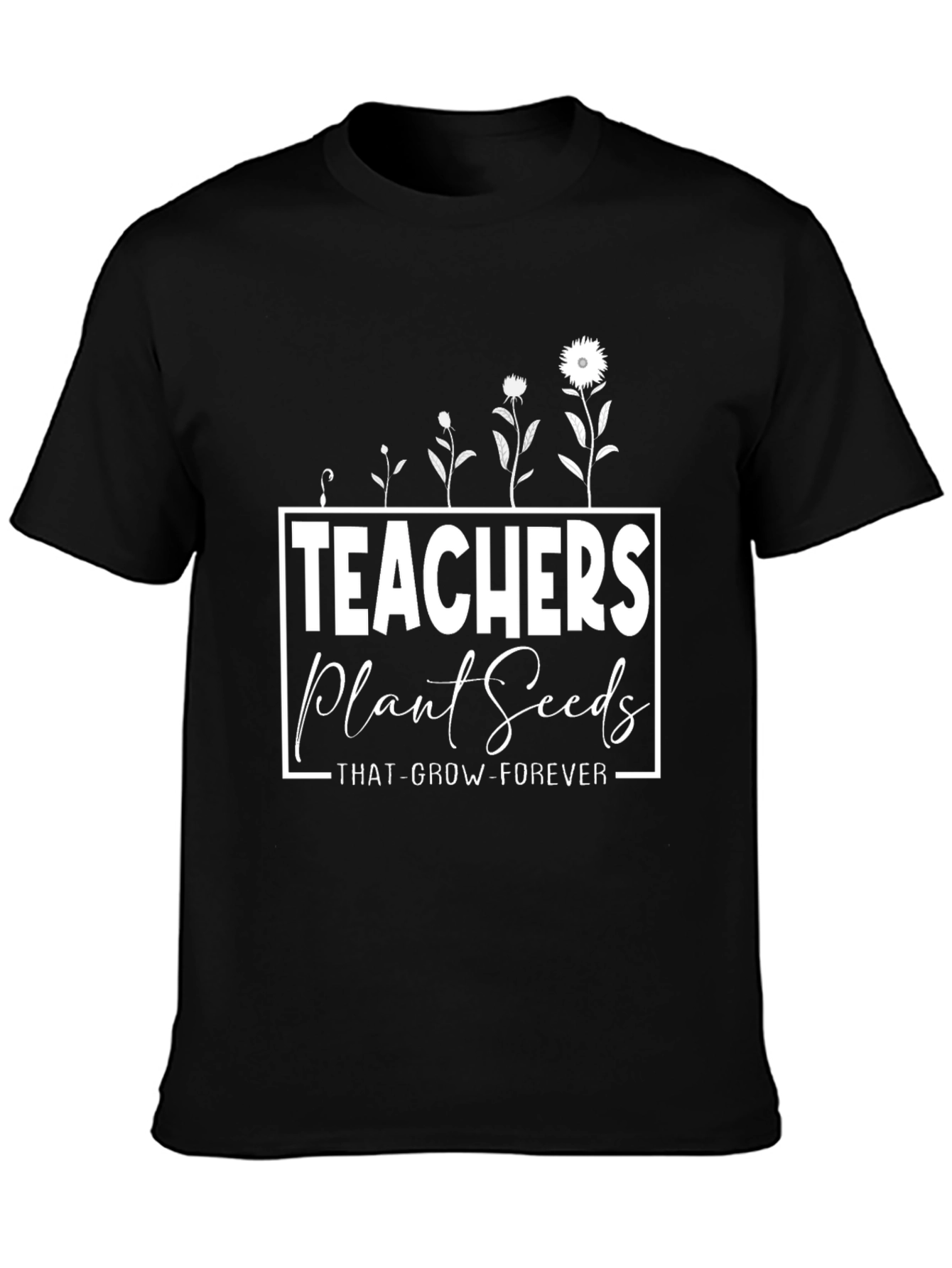 Teachers Plant Seeds Black Graphic Tee