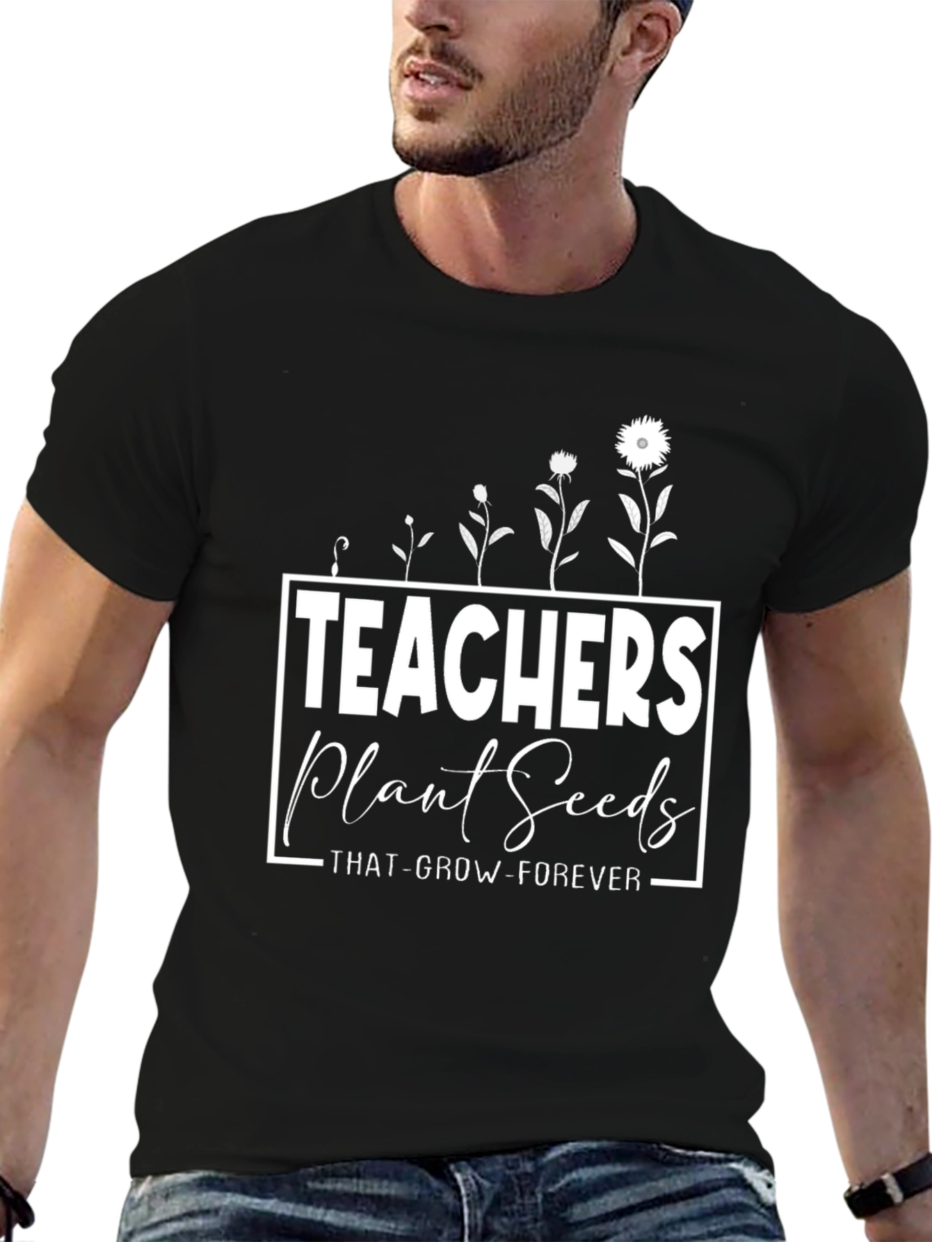 Teachers Plant Seeds Black Graphic Tee