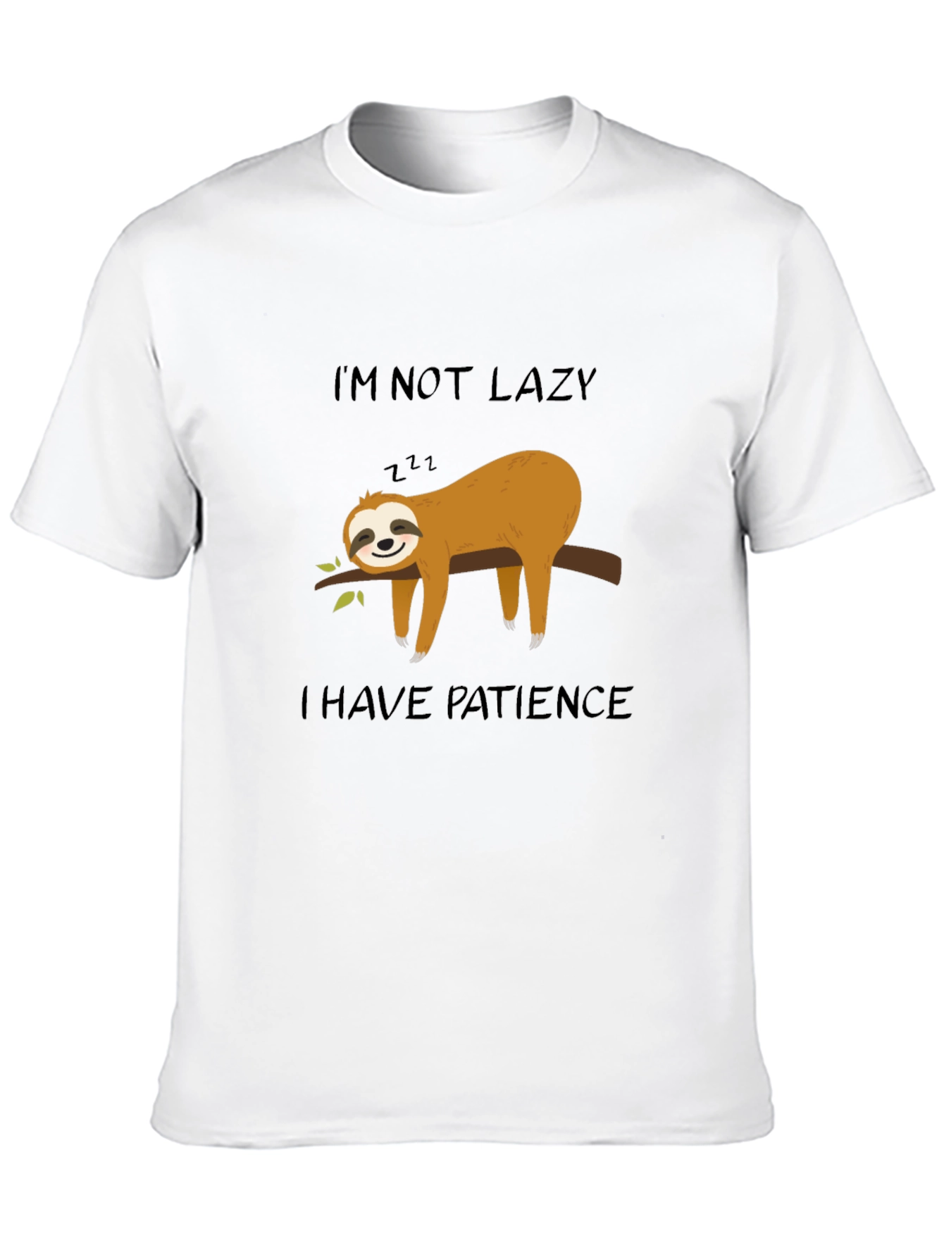 Lazy Sloth Patience Mens Black Tee