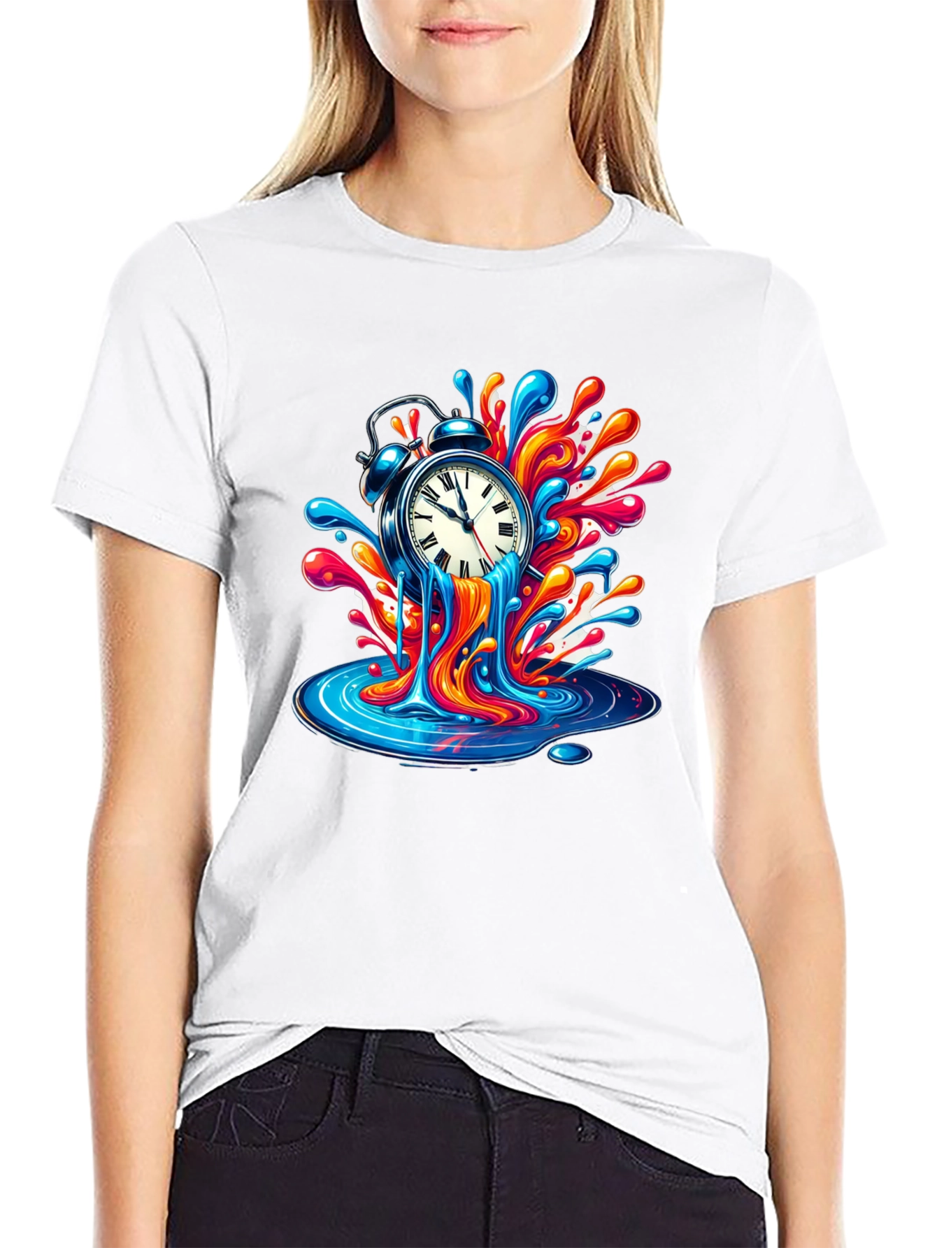 Melting Clock Graphic T-Shirt
