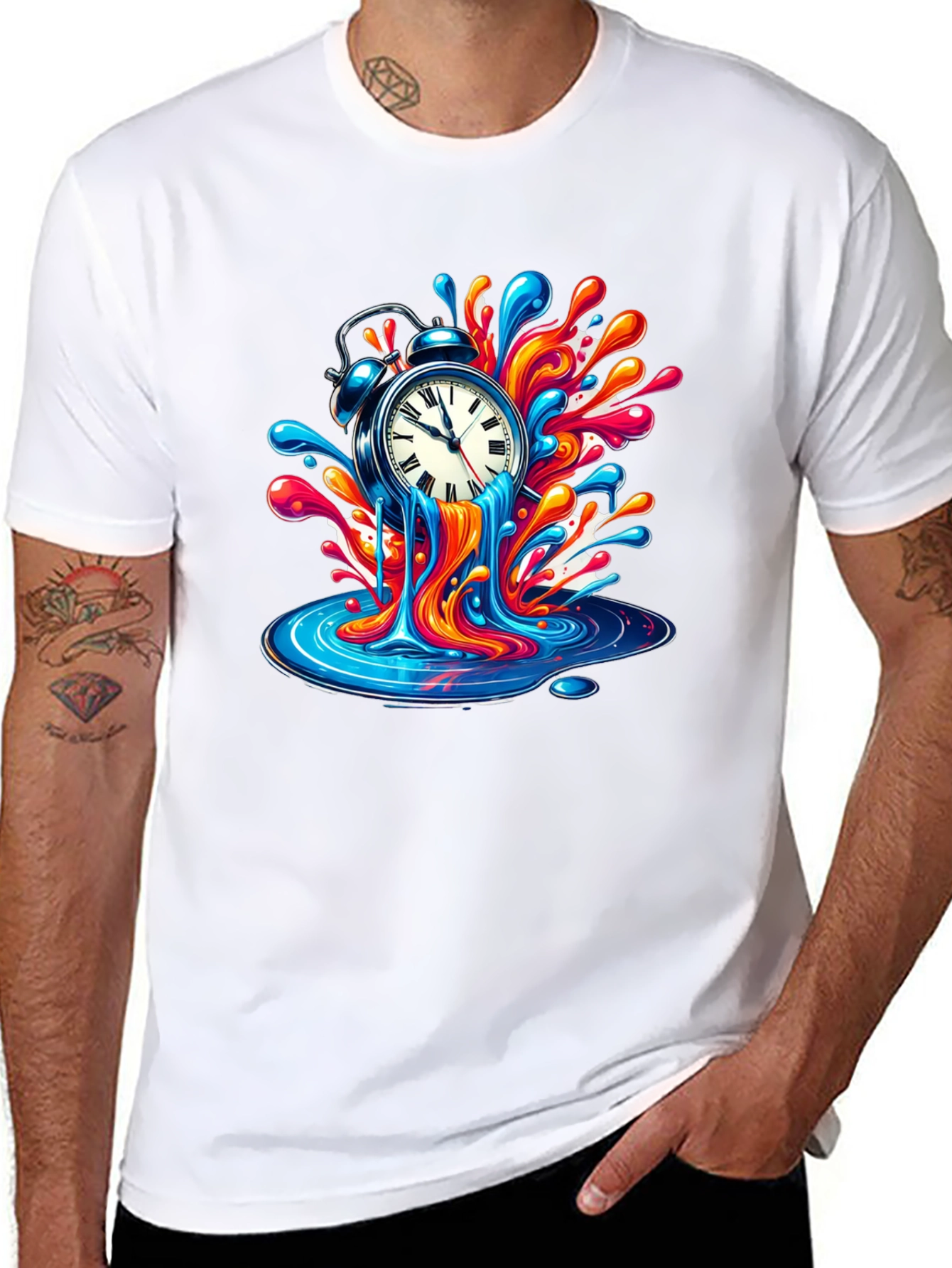Melting Clock Graphic T-Shirt