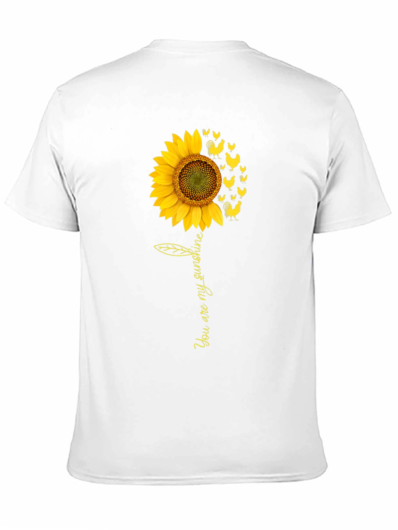 Sunflower Chicken Graphic Black T-Shirt