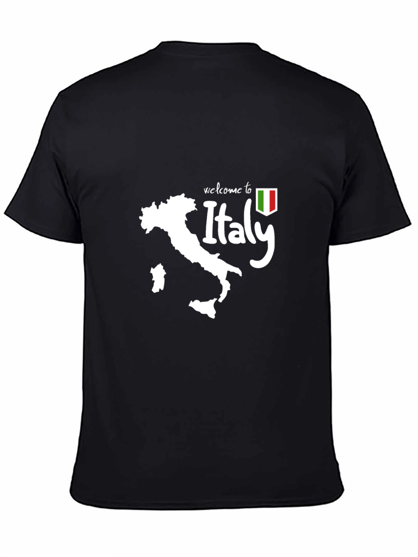 Welcome to Italy Map Black T-Shirt