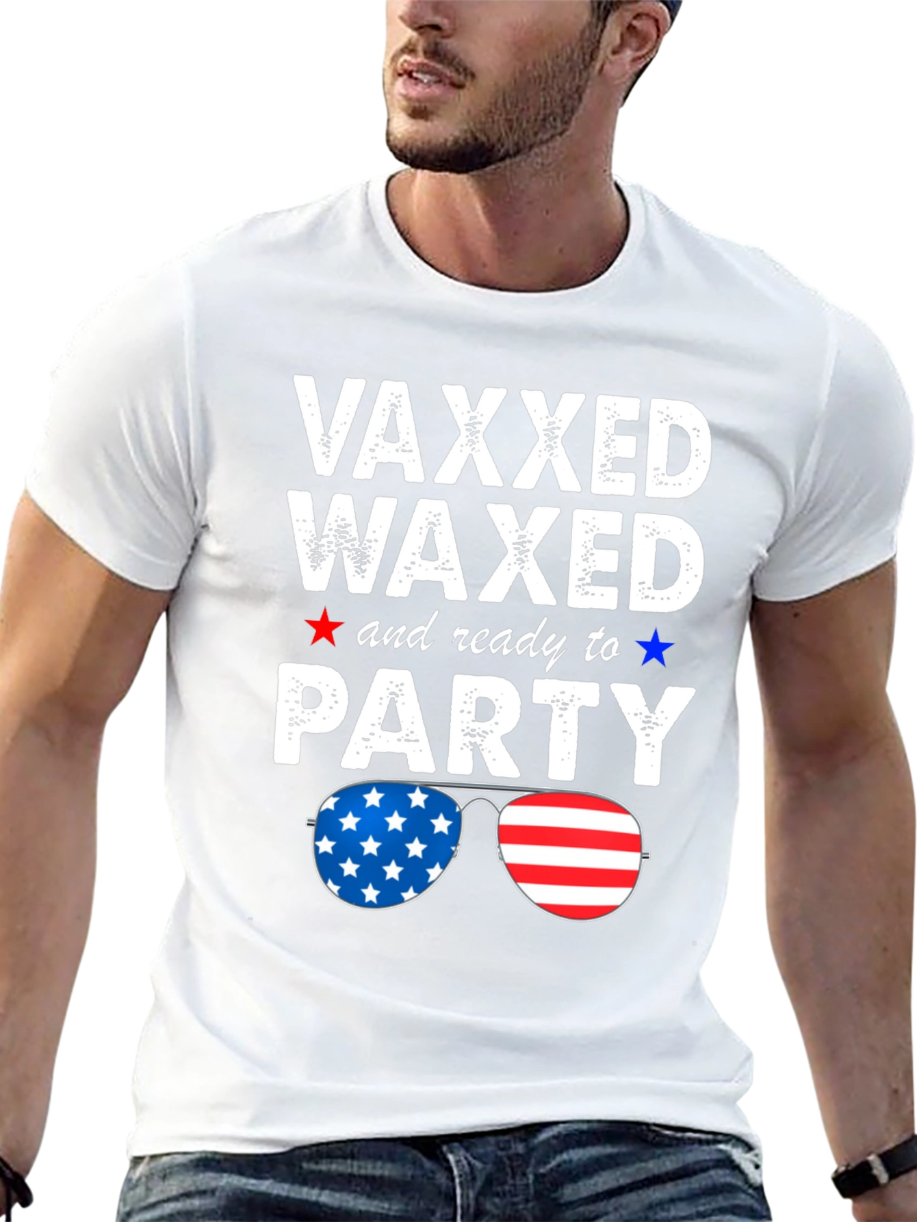 Vaxxed Waxed & Ready to Party Patriotic Tee
