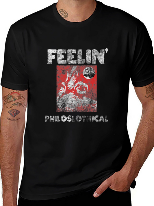 Feelin Philoslothical Funny Sloth Graphic T-Shirt