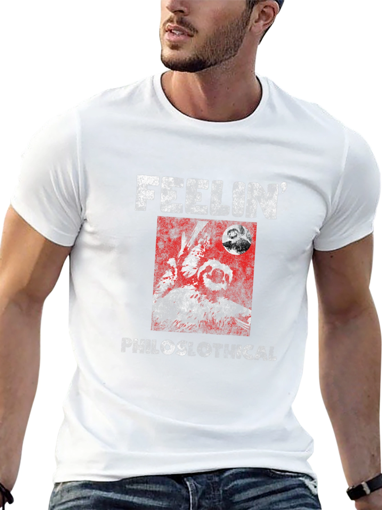 Feelin Philoslothical Funny Sloth Graphic T-Shirt