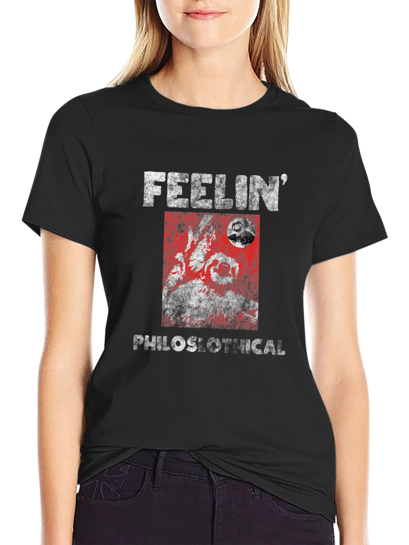 Feelin Philoslothical Funny Sloth Graphic T-Shirt