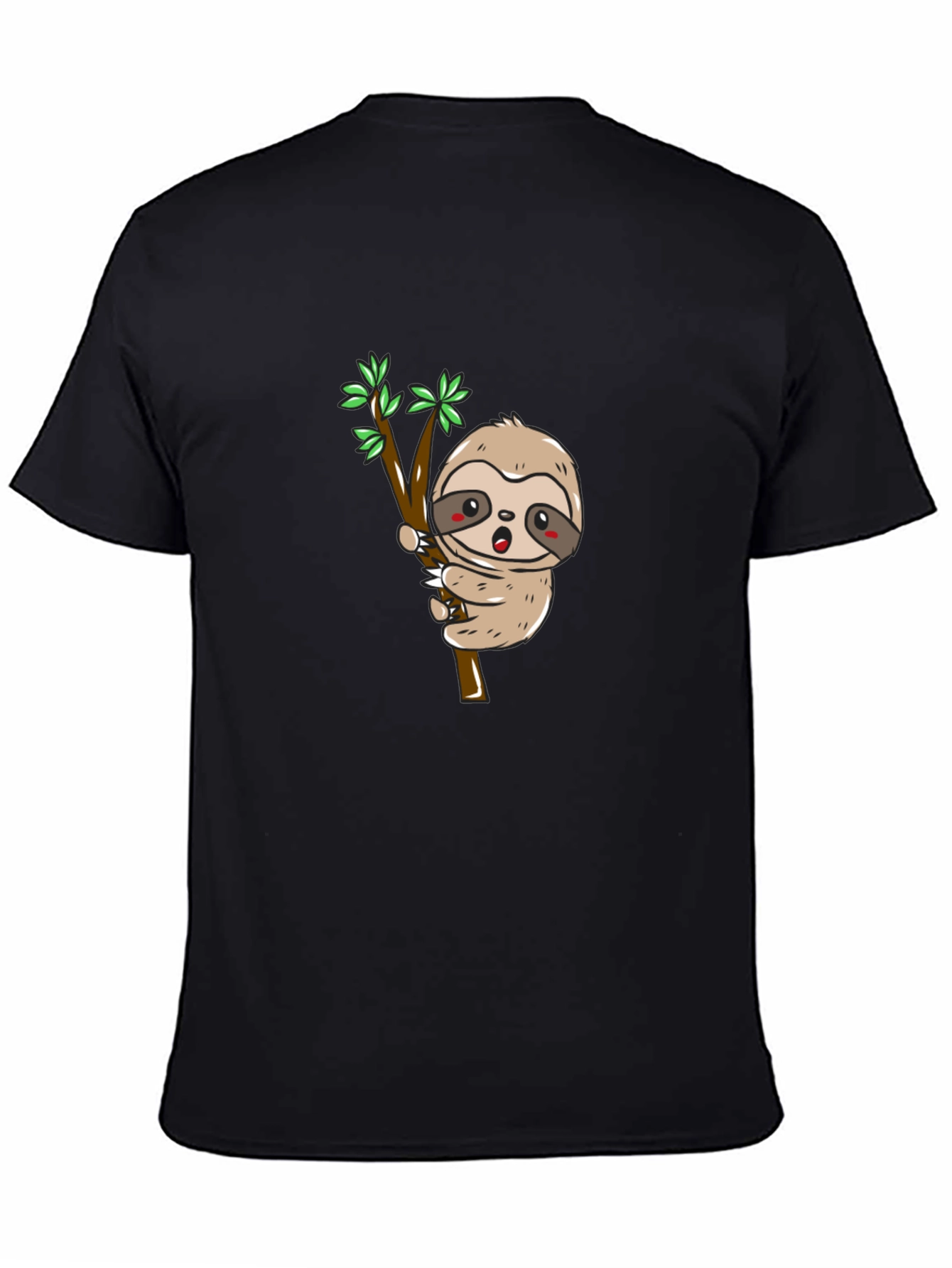 Sloth on Branch Graphic Tee - Black