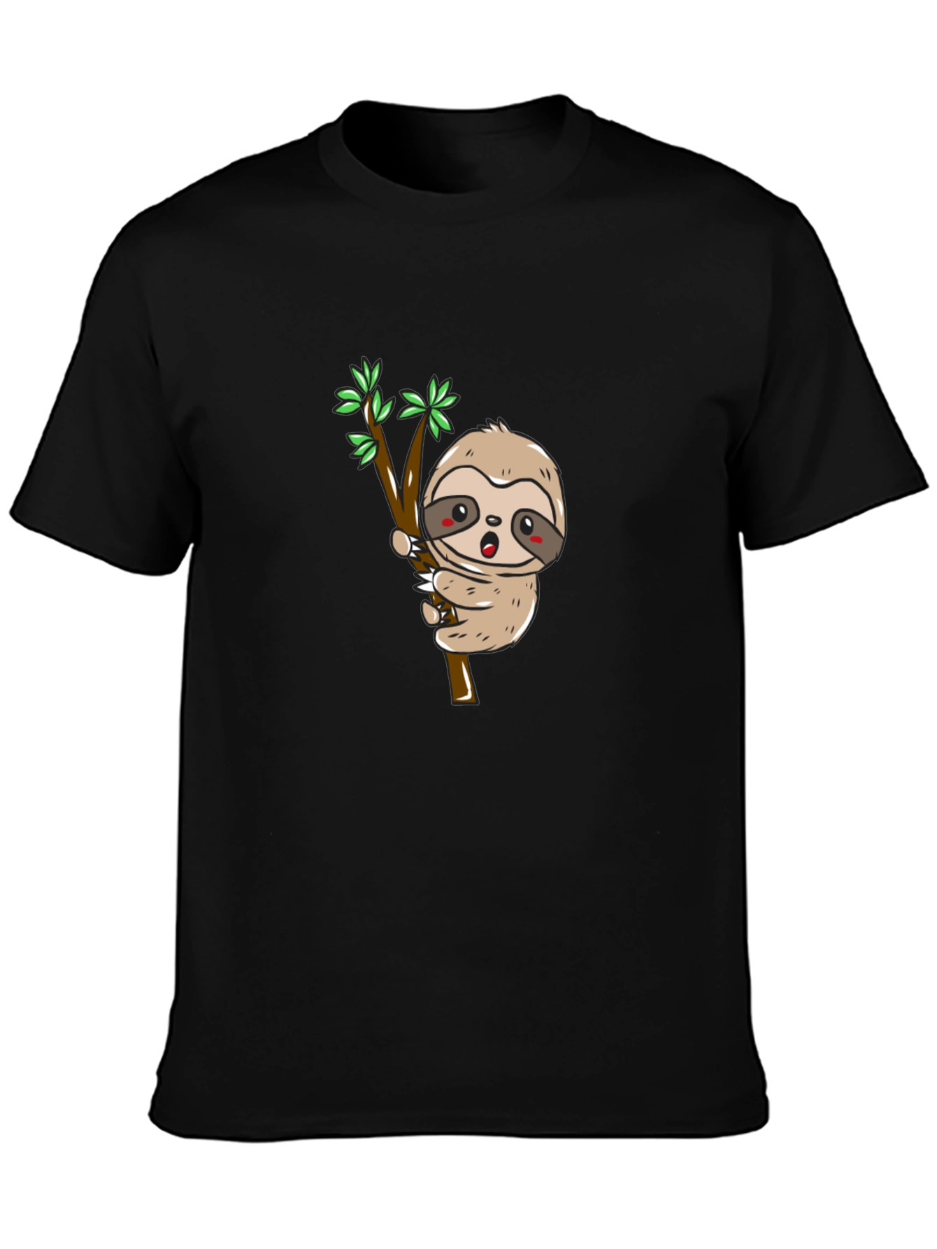 Sloth on Branch Graphic Tee - Black