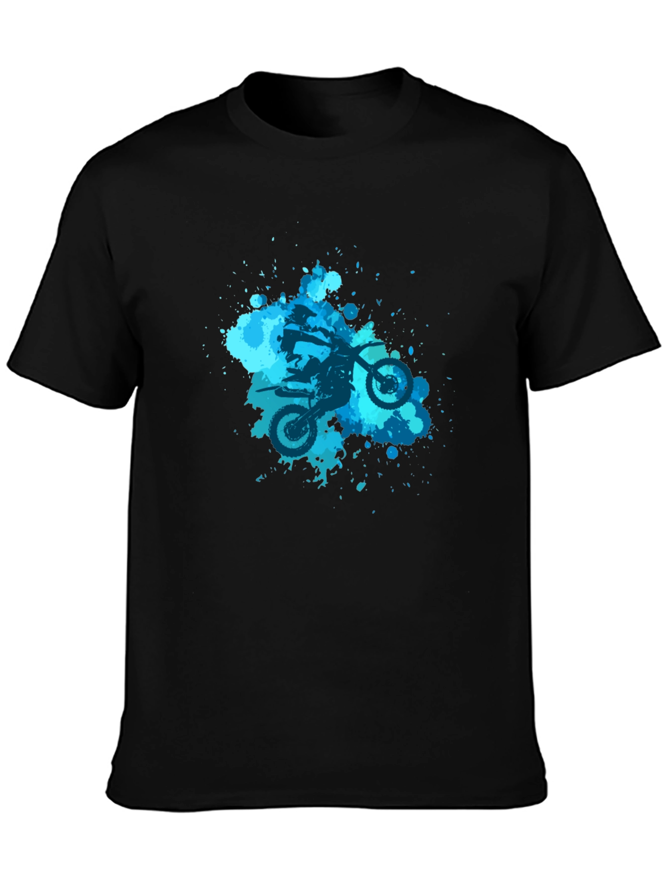 Motocross Splatter Graphic Tee - Black Cotton Shirt