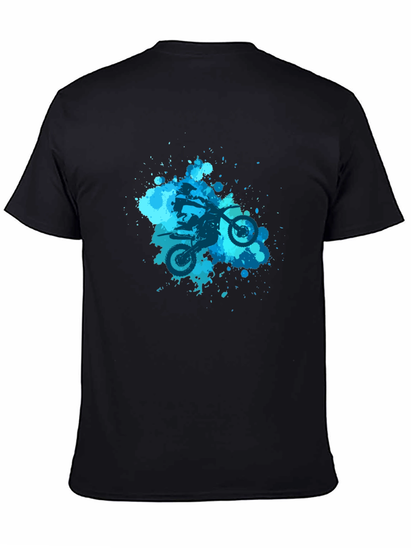 Motocross Splatter Graphic Tee - Black Cotton Shirt
