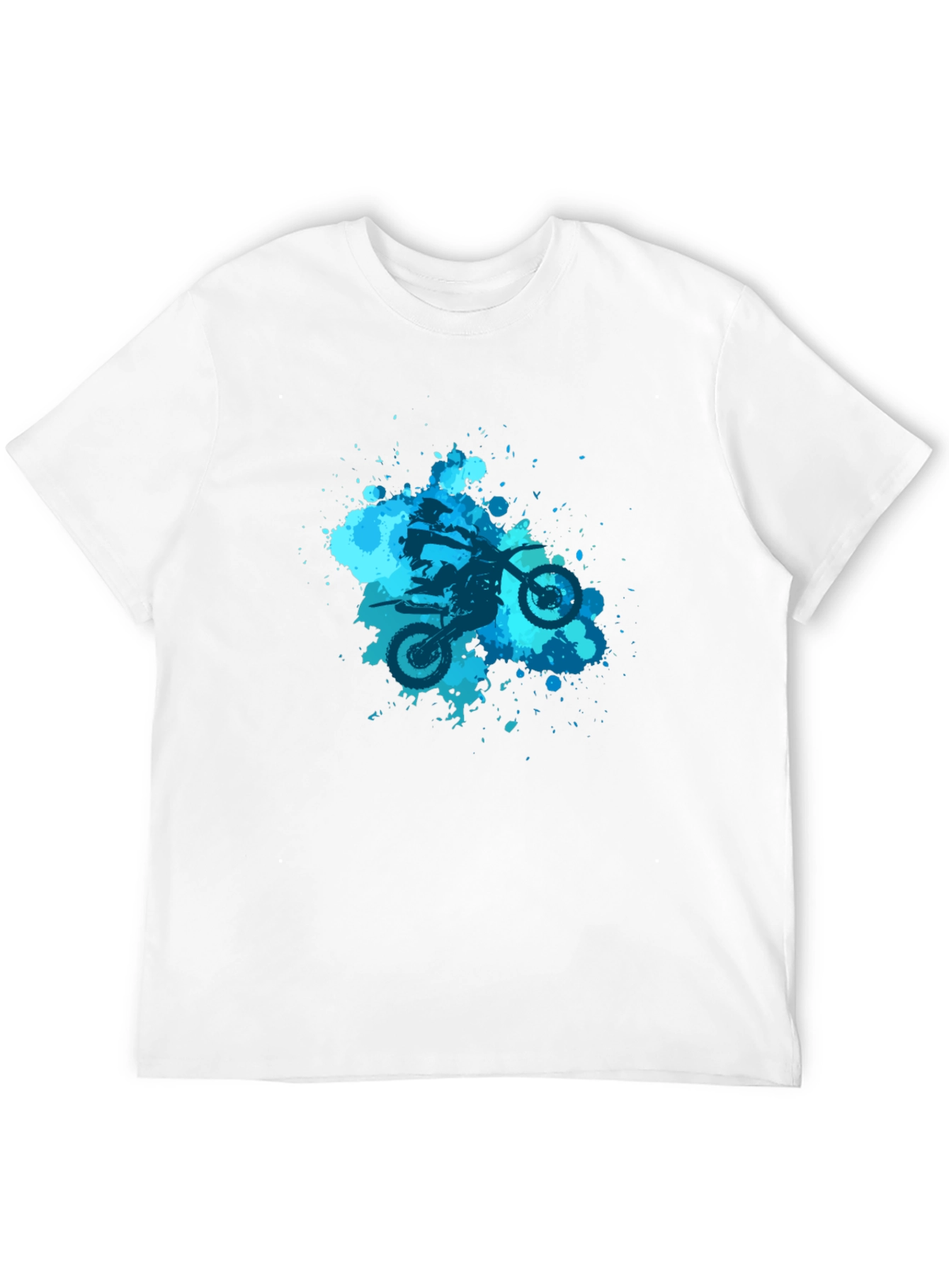 Motocross Splatter Graphic Tee - Black Cotton Shirt